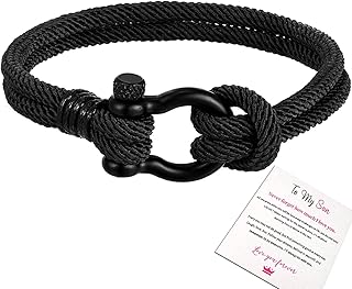 Q&D&S To My Son/To My Grandson ブレスレット レザー編みマルチレイヤーステンレススチールブレスレット インスピレーションを与えるハンドメイド編み込みロープリストバンドブレスレット 磁気バックル付き 男女兼用, 不锈...