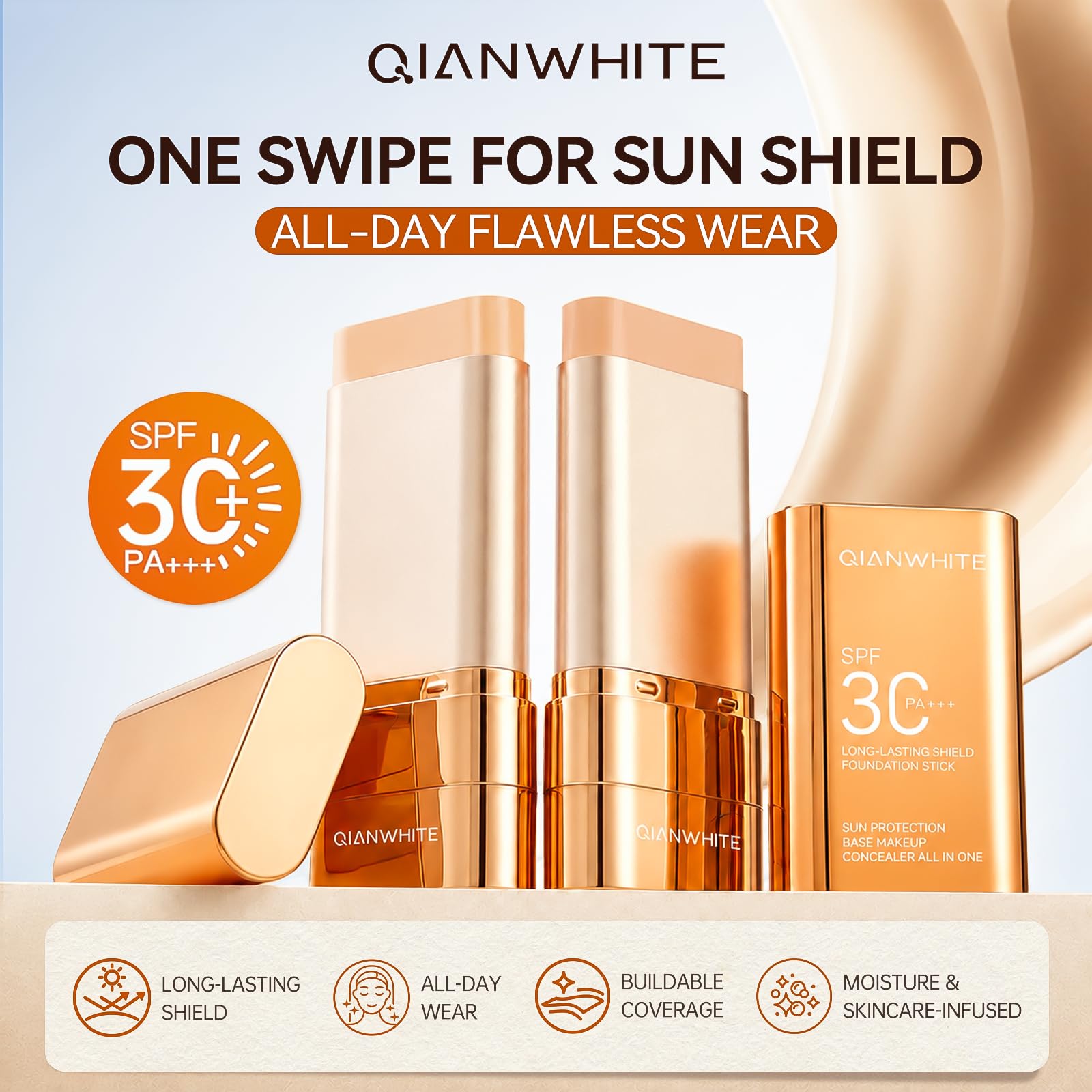 Face Sunscreen Stick - Korean Tinted Sunscreen for Face with SPF