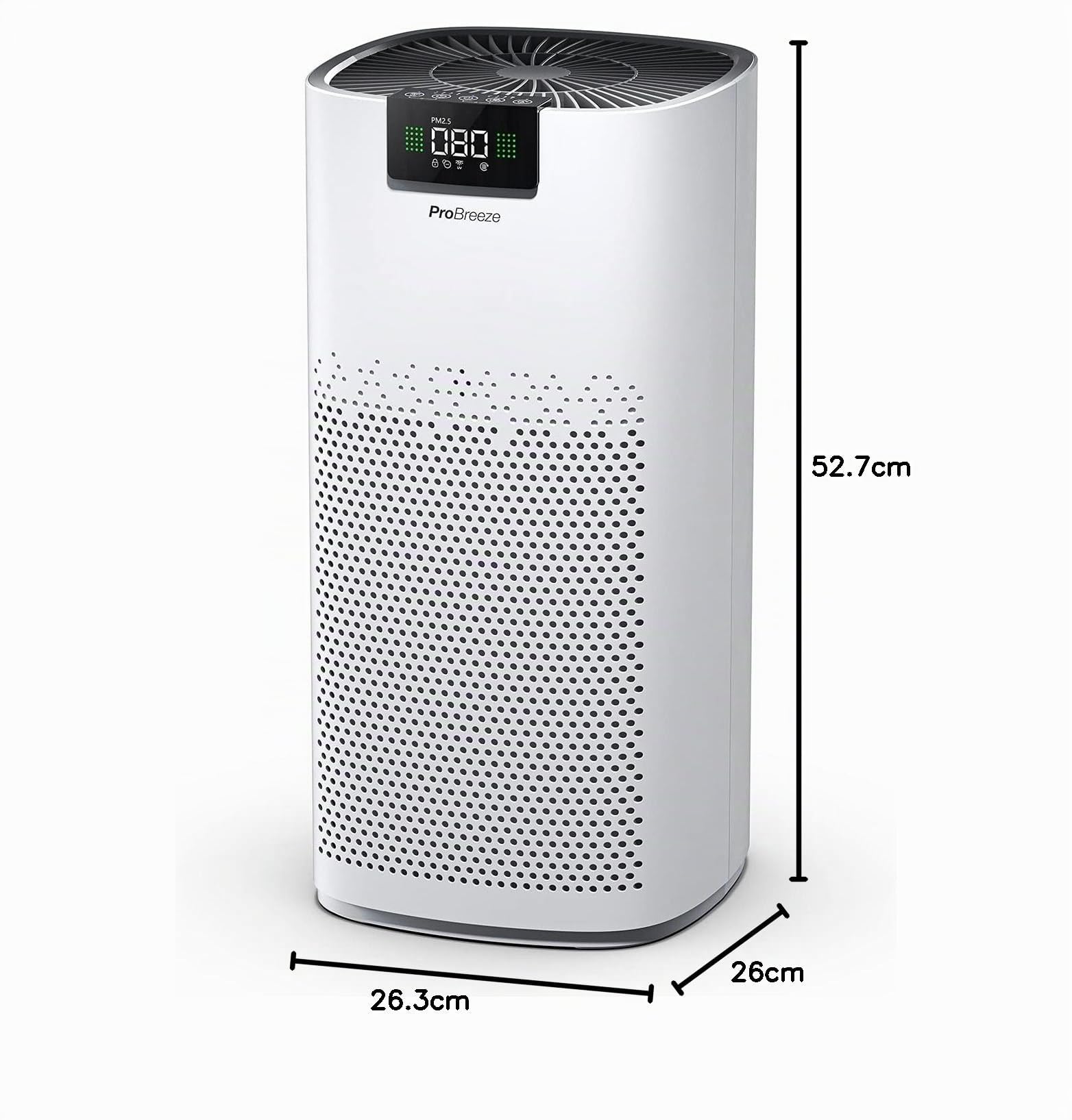 Pro Breeze Purificador de Aire Ultrapotente con Filtro HEPA 13. Con Ionizador y Luz Ultravioleta UV que captura Partículas, Alérgenos y Elimina olores. Para Casa y Habitaciones CADR 460 m³