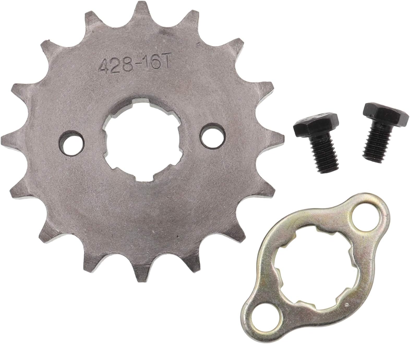 Magkowar 428 Front Enigine Sprocket with Retainer Plate Sets for Motorcycle Dirt Bike (428-20mm, 16T)
