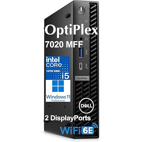 Dell OptiPlex 7020 MFF 7000 Tiny Mini Business Desktop Computer, 16GB DDR5 RAM, 512GB PCIe SSD, 14th Gen Intel 14-Core i5-14500T (Beat i7-13700T), WiFi 6E, 2 DisplayPorts, HDMI, Type-C, Windows 11 Pro