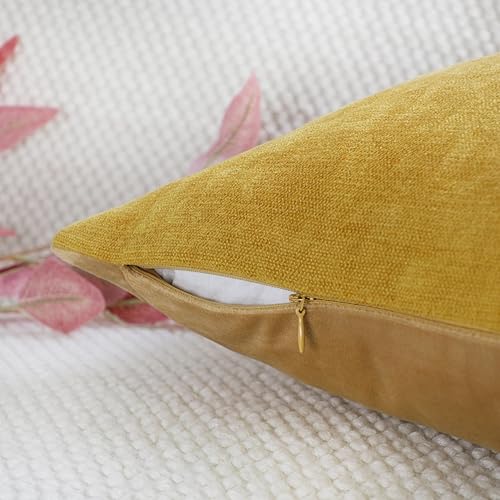 Miniatura 3 de Juego de 4 fundas de almohada decorativas de 18 x 18 pulgadas, terciopelo y felpilla con diseño de doble cara para sala de estar, sofá y dormitorio,