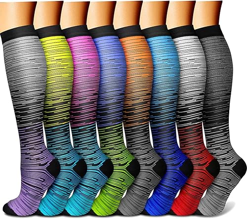 Miniatura 73 de CHARMKING Compression Socks for Women & Men Circulation (8 Pairs) 15-20 mmHg is Best Support for Athletic Running,Cycling