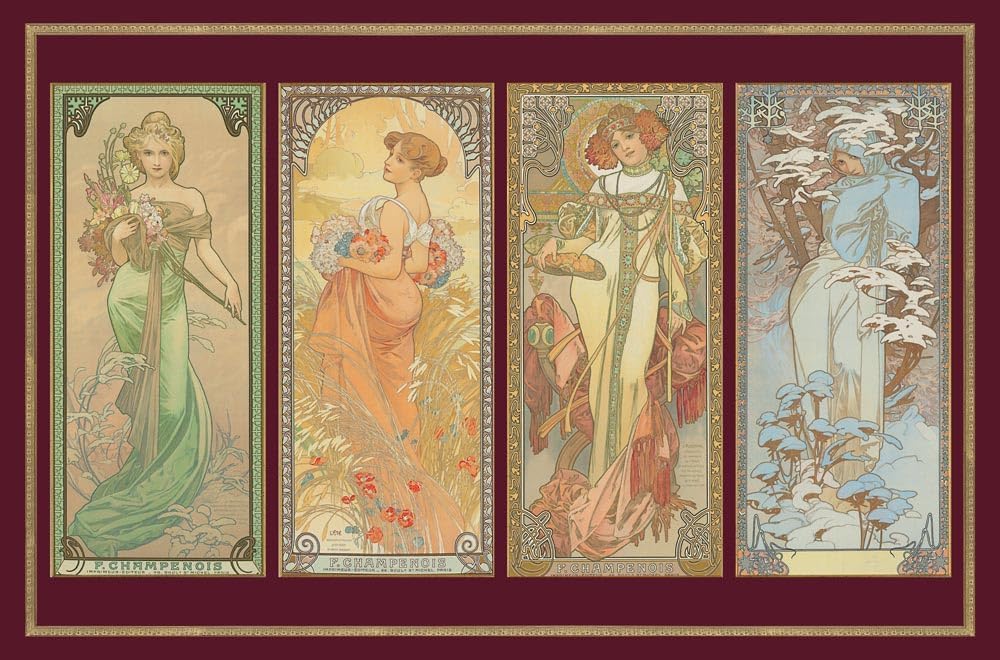 Mucha metallique 4 saisons: 1000 PIECES METALLIQUES