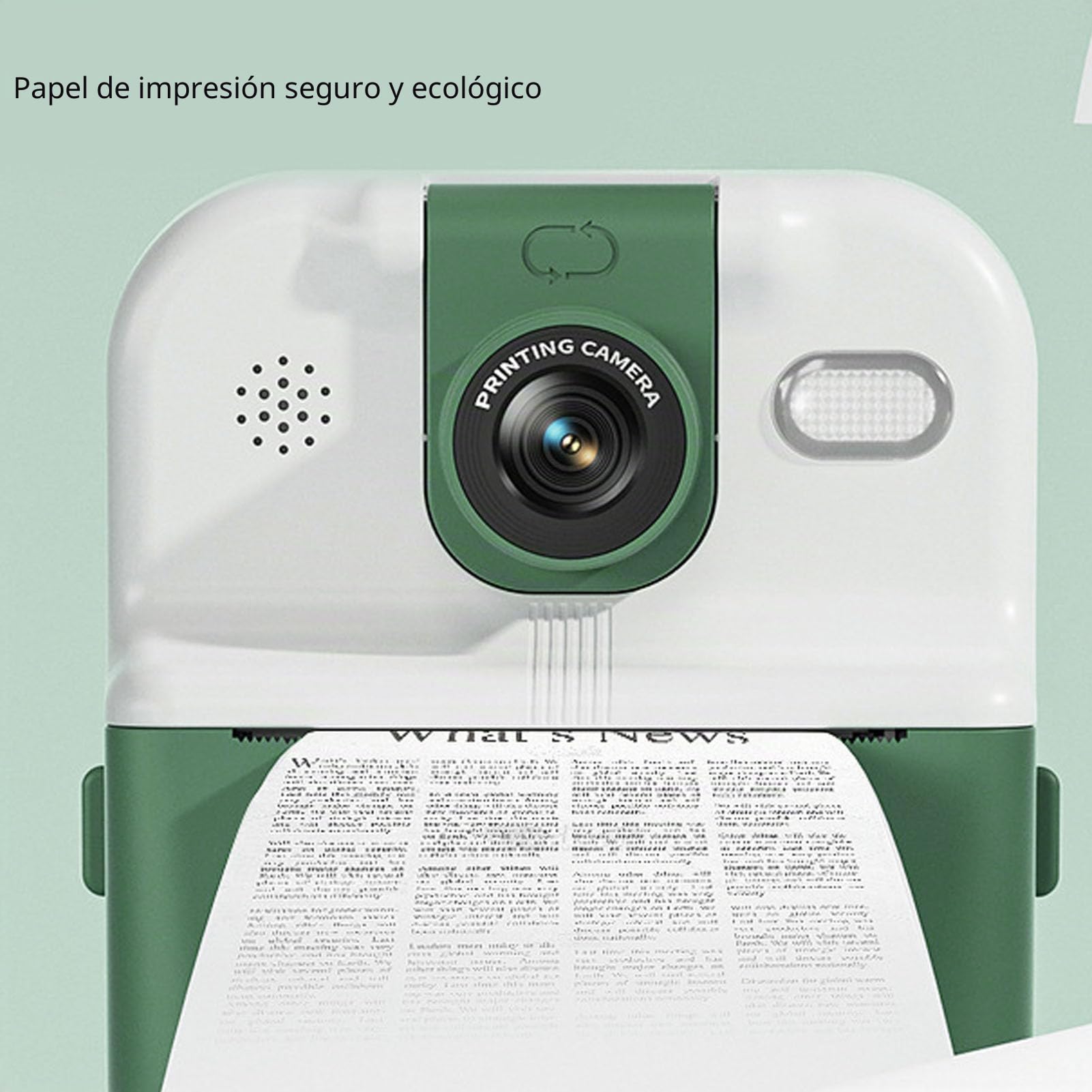 Cámara de Impresión Instantánea, Cámaras Digitales Fotográficas de Impresión Instantánea HD de 48 MP, Cámara Instantánea Selfie con Pantalla IPS de 2,4 Pulgadas con Lente (Verde