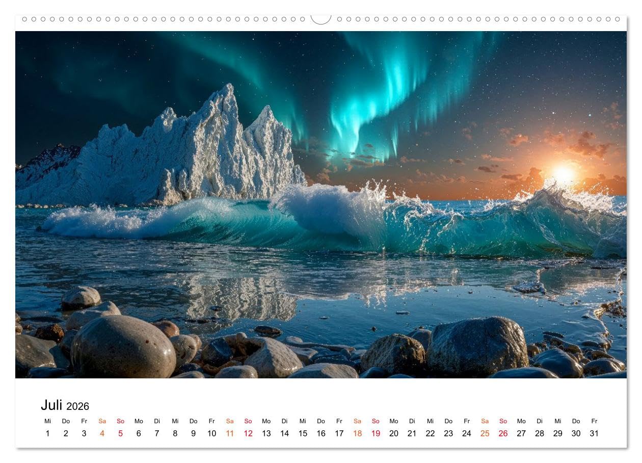 Aurora Borealis - Polarlicht Nordlicht (hochwertiger Premium Wandkalender 2026 DIN A2 quer), Kunstdruck in Hochglanz: Momente, in denen Himmel und Erde miteinander tanzen. (CALVENDO Natur)