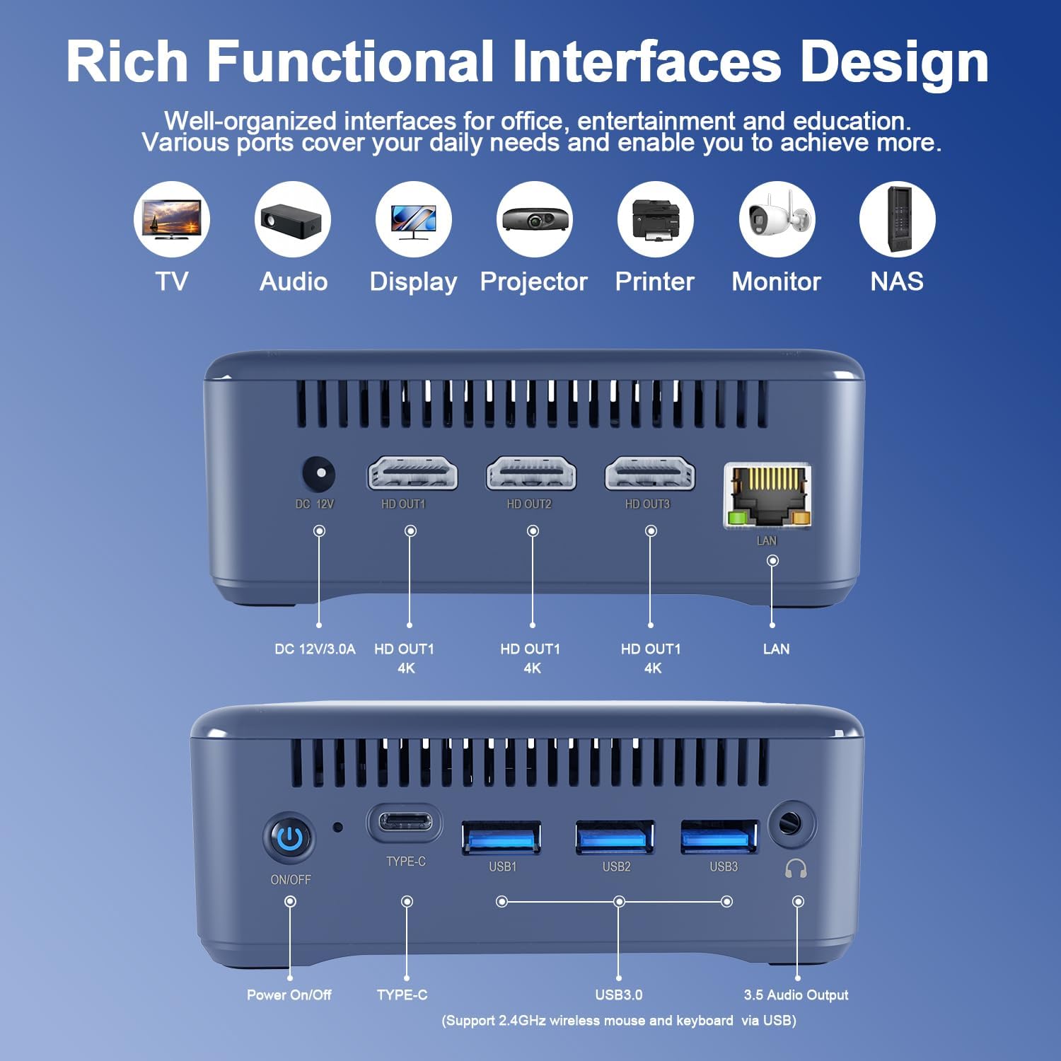 GREVA Mini PC Intel 12th Alder Lake N100 (up to 3.4GHz) 8GB RAM 256GB M.2 SSD Mini PC Computer 4K UHD,2024 Mini Desktop PC Windows 11, 3 HDMI, Gigabit Ethernet, 5G WiFi 6, BT5 for Business Office Home