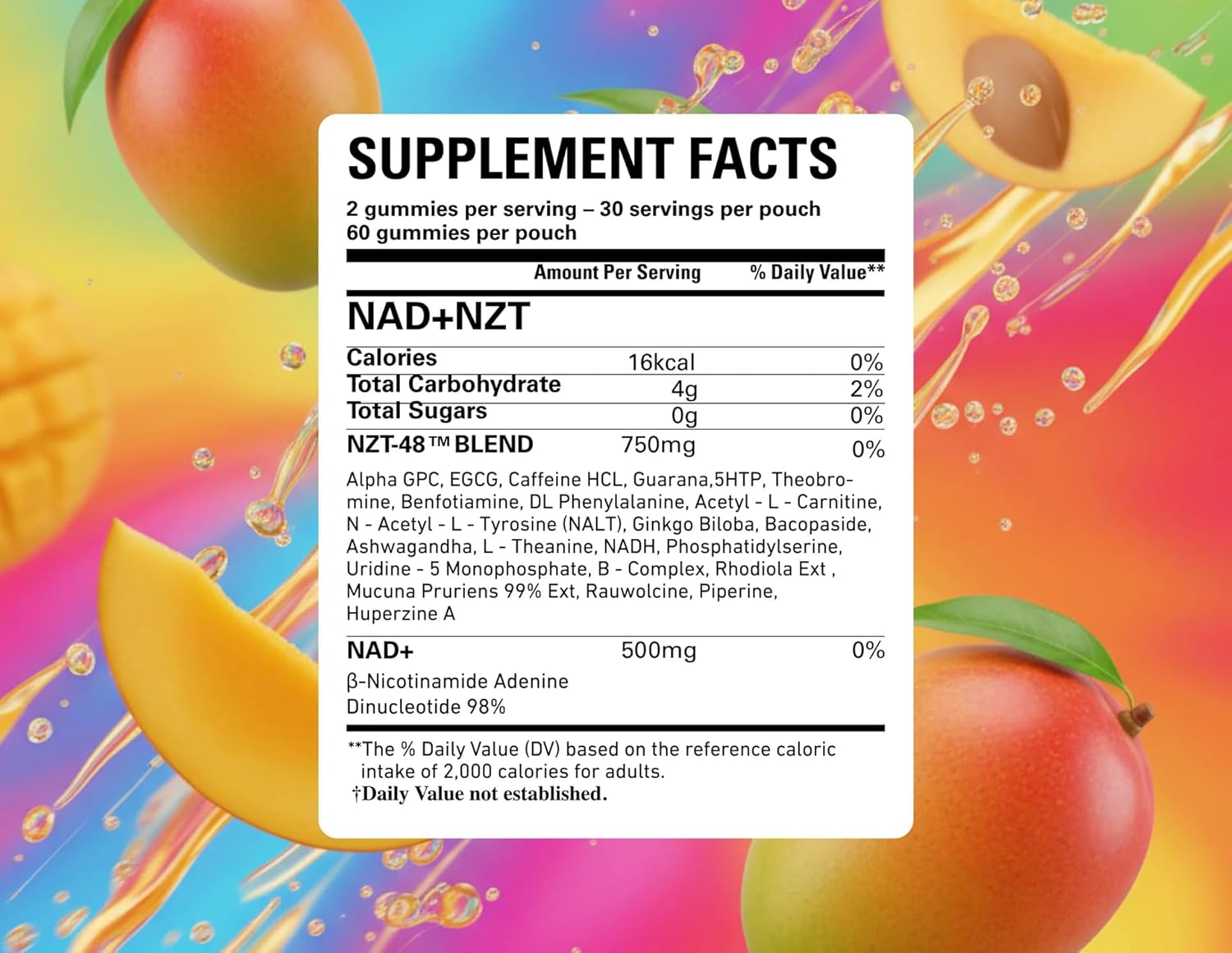 Limitless NZT-48 NAD+ Healthy Aging Gummies - 30 Day Supply