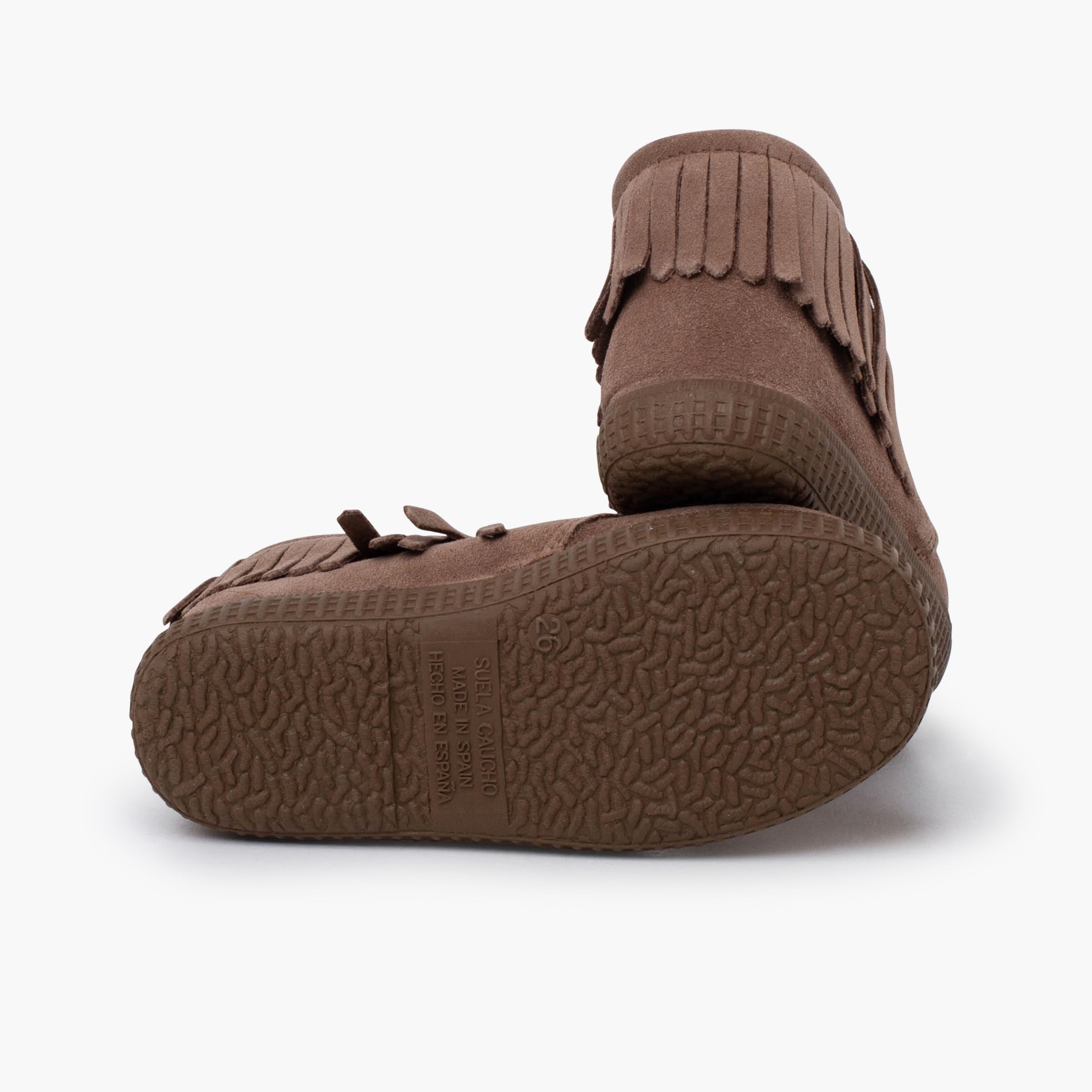 Pisamonas Botas Niños Serraje Flecos Puntera Redonda