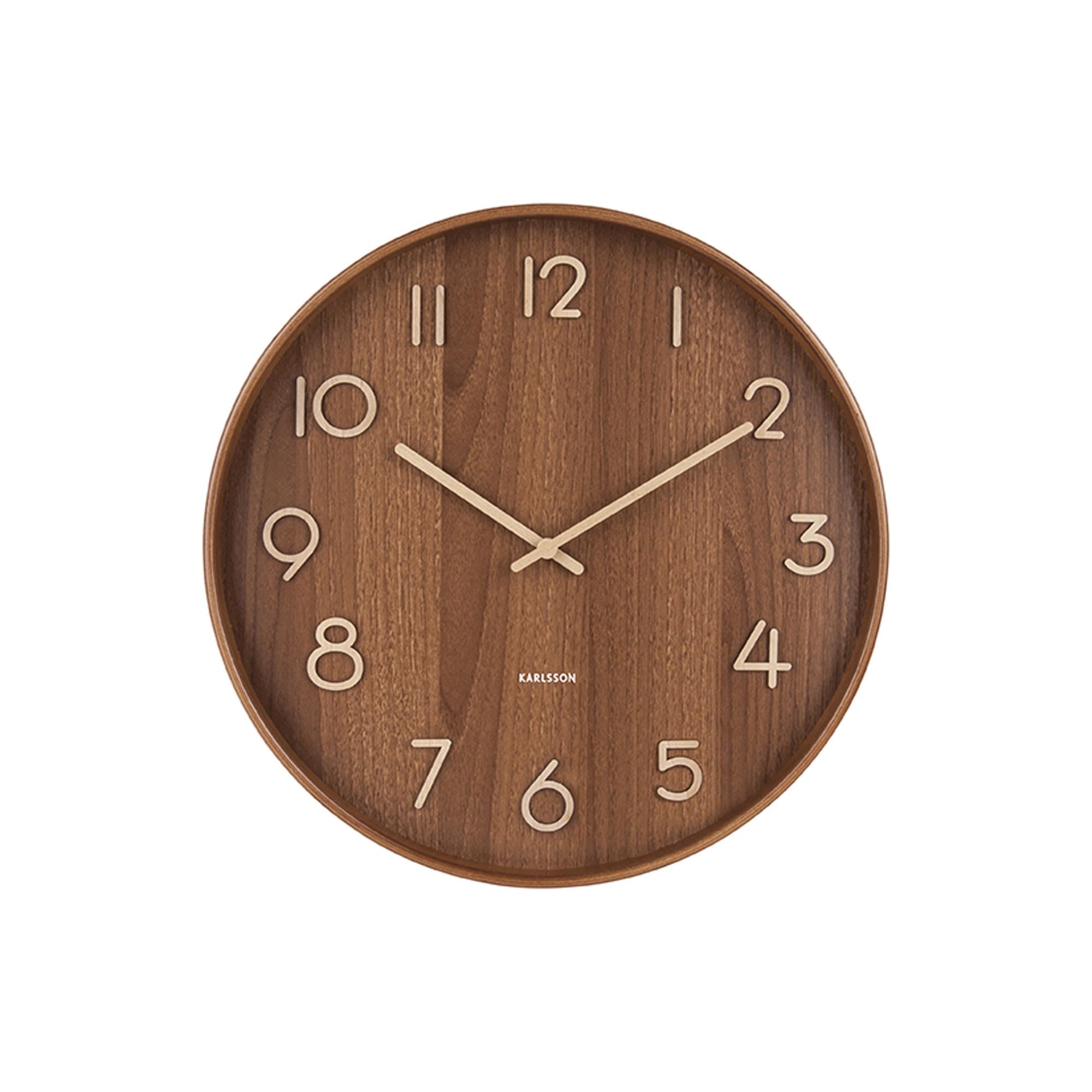 Karlsson KA5809DW - Reloj de Pared Redondo (40 x 4,5 cm), Color marrón