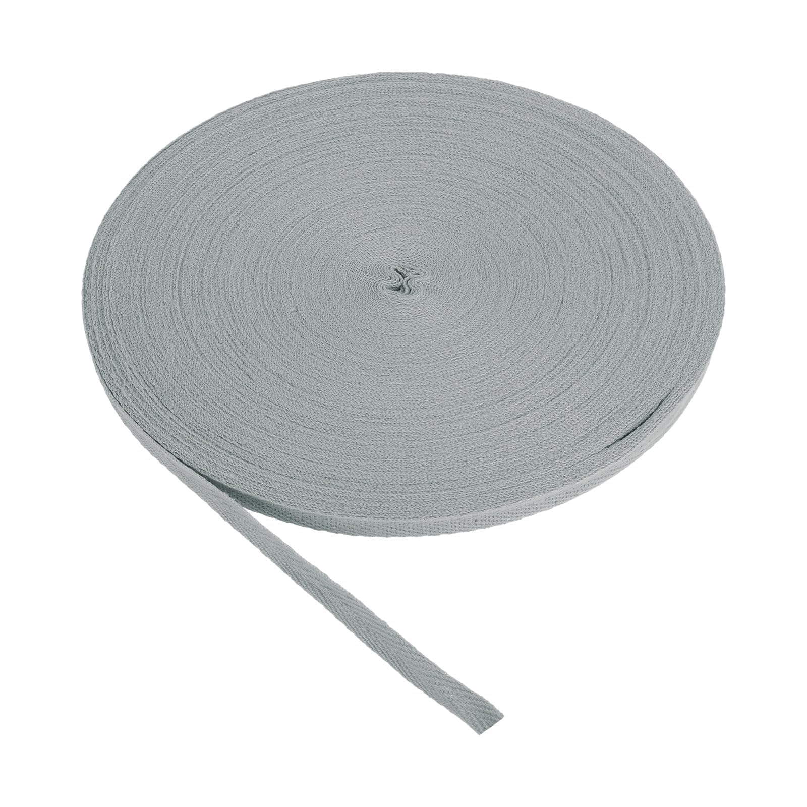 MACHSWON Cotton Twill Tape 5/8 Inch 50 Yards Cotton Ribbon Bias Binding Tape Herringbone Webbing Trim for Sewing Gift Wrapping Craft DIY Light Grey — image 1