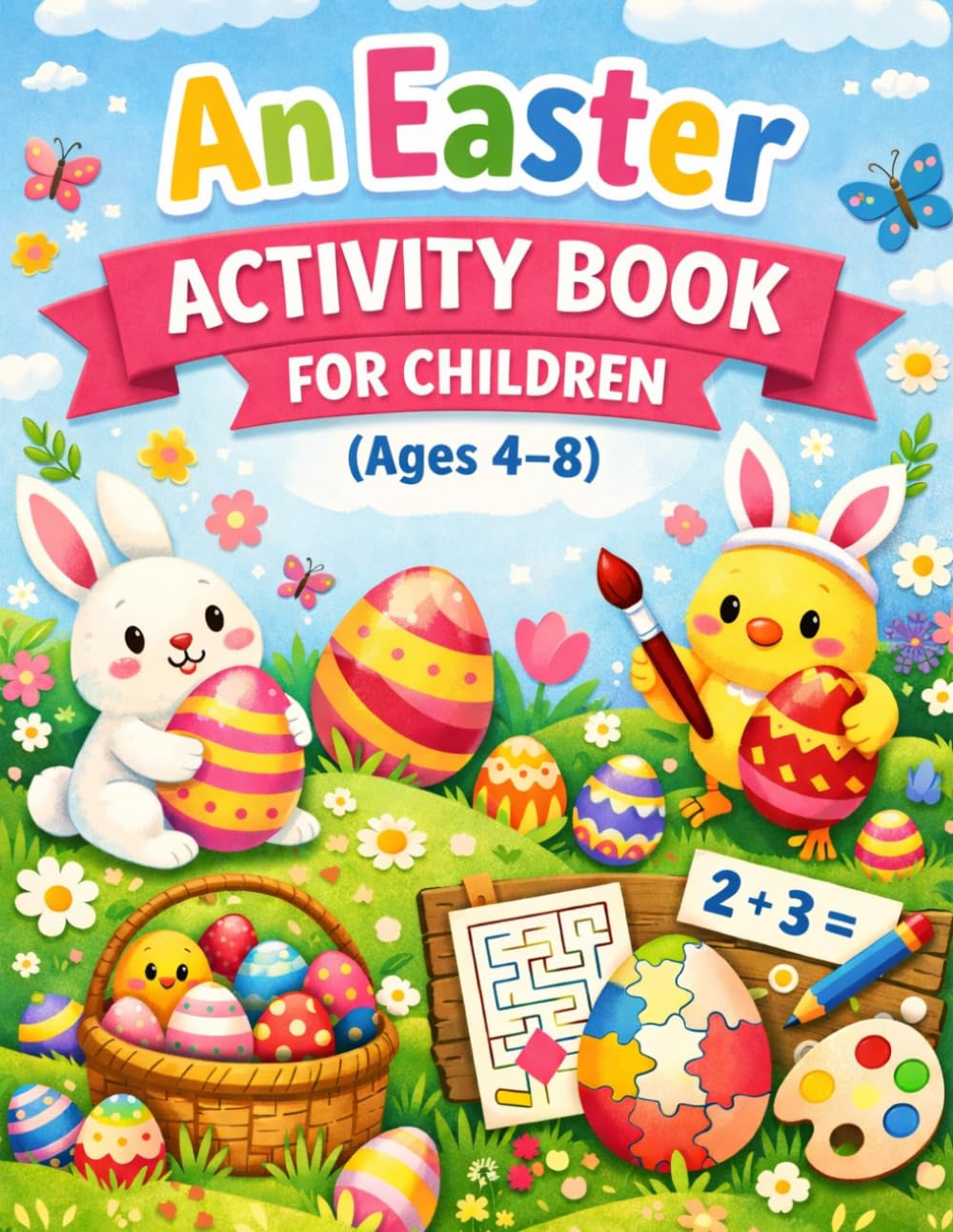 An Easter Activity Book for Kids: Creative Activities for Kids for Easter, 50 activities: coloring pages, puzzles, and educational games, For children ages 4–8, Fun Easter activities for kids ages 3–6