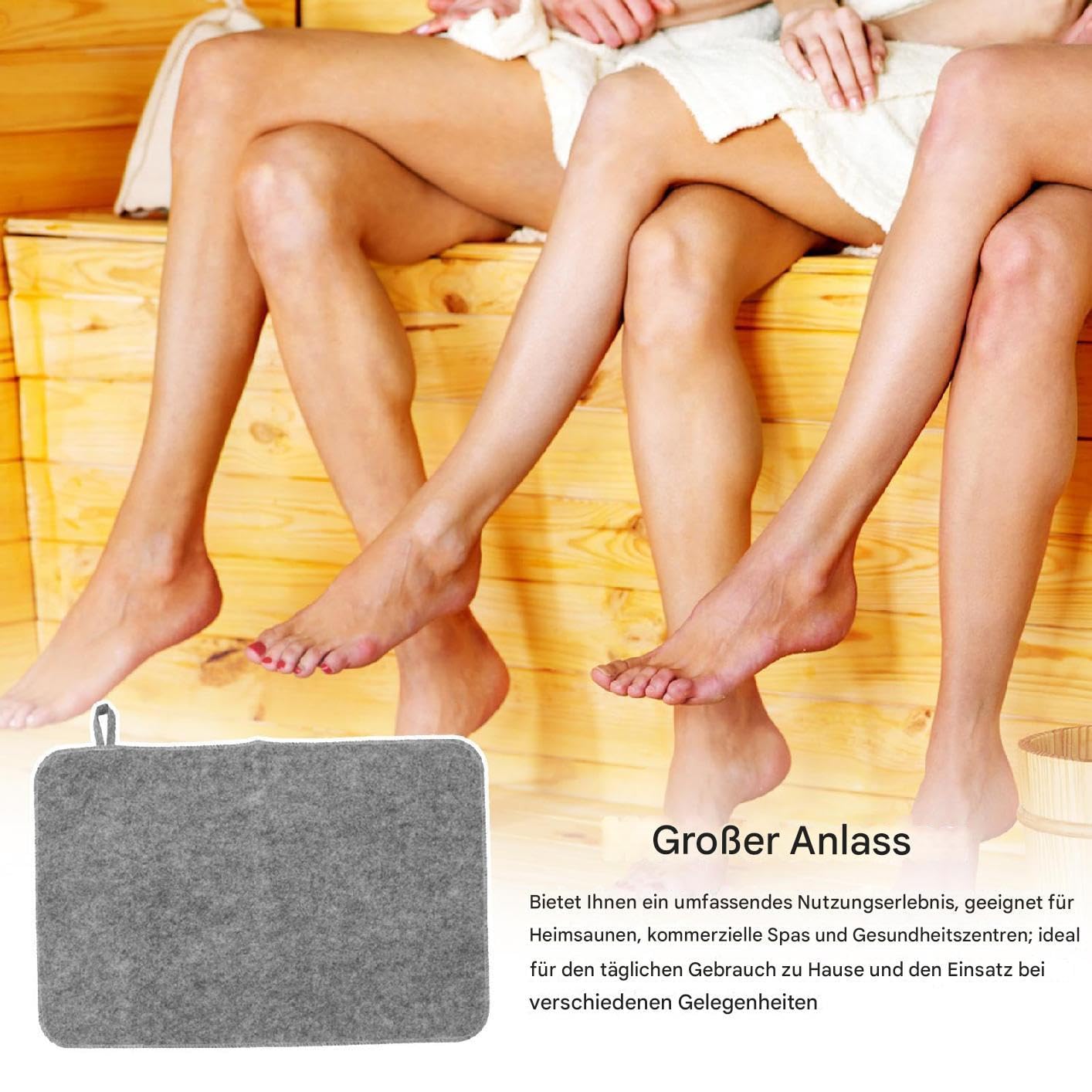 2X Sauna Sitzkissen, Saunamatte, Weiche Filz Dampfsauna Bodenmatte, Saunazubehör, Dampfbad Wärmeisolationsmatte, Wasserabsorbierendes Schutzpolster Für Zuhause Und Spa