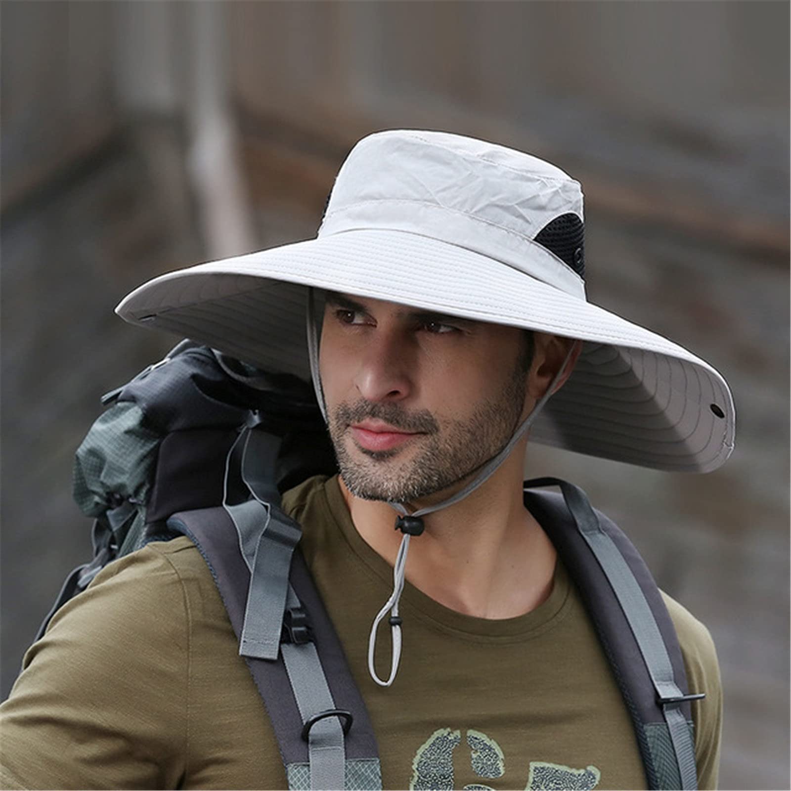 Sombrero de Pesca Turismo de Pesca Escalada multifunción Gran Sombrero Pescador Borde para Sombreado al Aire Libre
