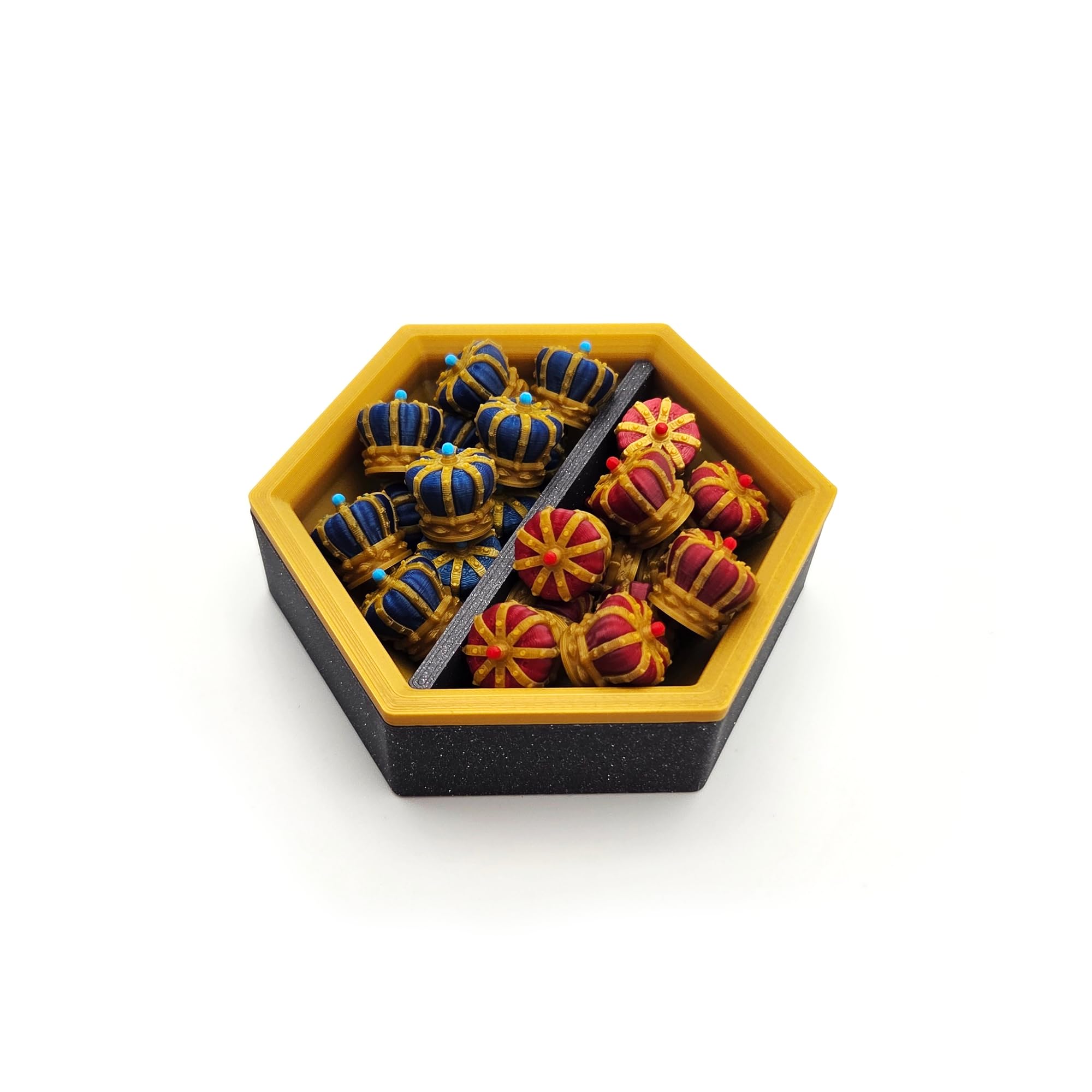 Cuencos Magnéticos Hexagonales – Organizadores Modulares Personalizables para Juegos de Mesa (Set de 4 Piezas - Acabado Silk)