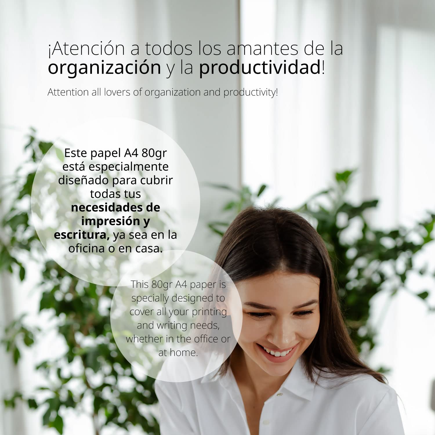 Paquete Folios A4 80gr, 2 Paquetes de 500 hojas, Papel Multifunción para Impresora Inkjet y Láser, Hojas A4 210 x 297 mm Ideales para la Oficina como para el Hogar · m-office (1000 hojas)