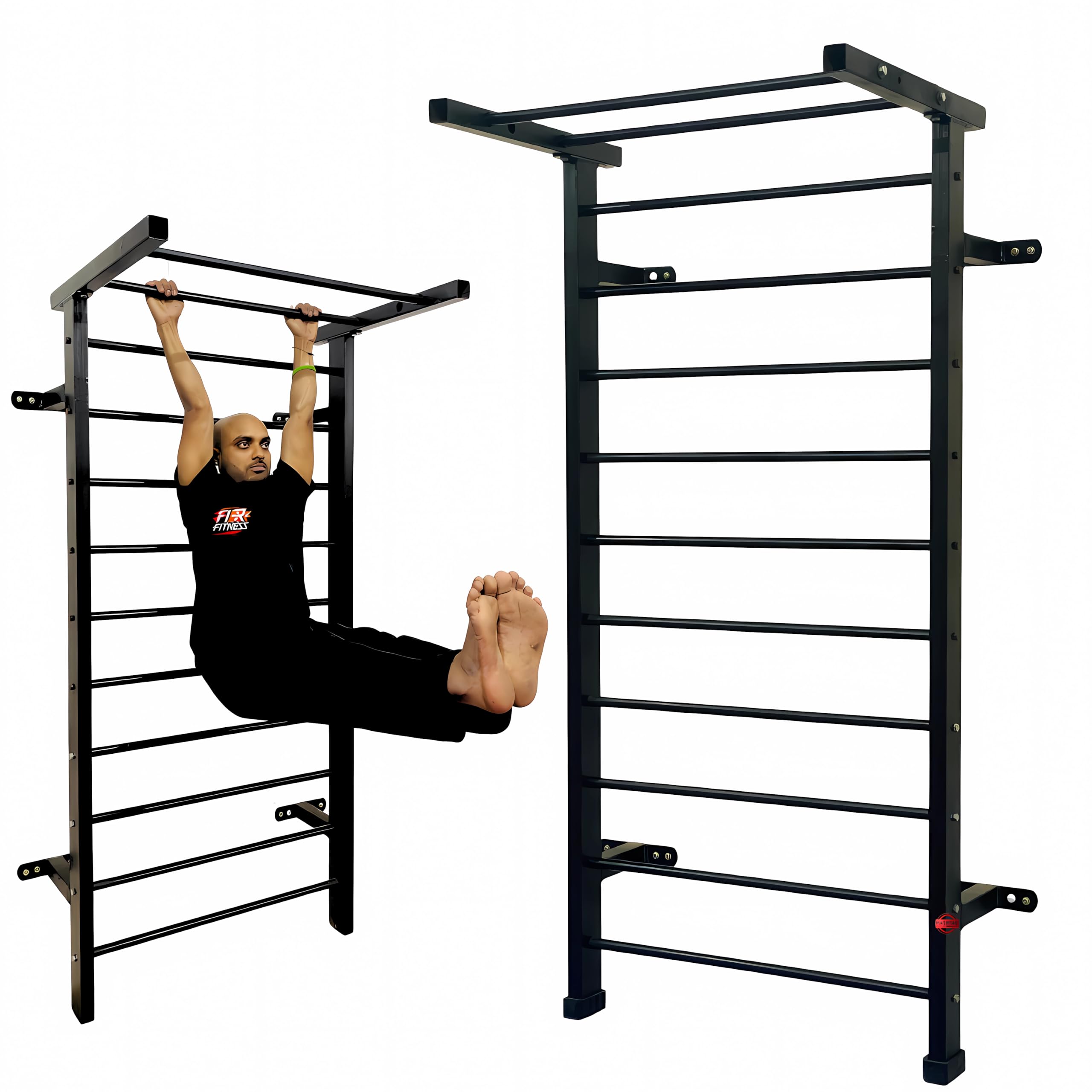 Gym ladder for home gym workout equipment, Strength training wall mount pull up bar with provides -full body workouts at home | 28_OD solid pipe gym dequipment build | FIRE FITNESS-image-30