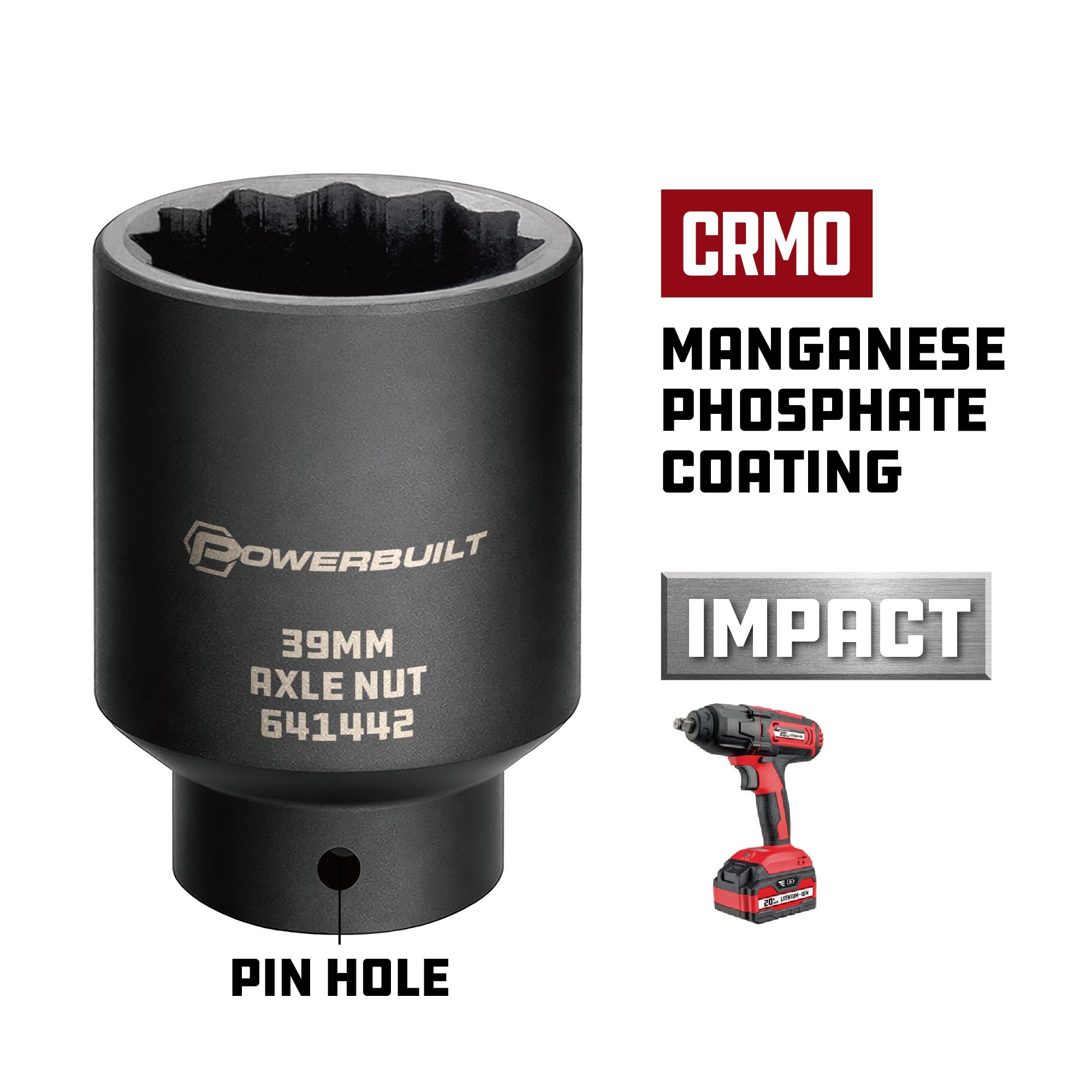 Powerbuilt - Douille d'écrou d'essieu 1/2" x 39 mm, outils spécialisés (auto), outils d'entretien (auto) - Stock ouvert, outils spécialisés - Direction et suspension (641442)