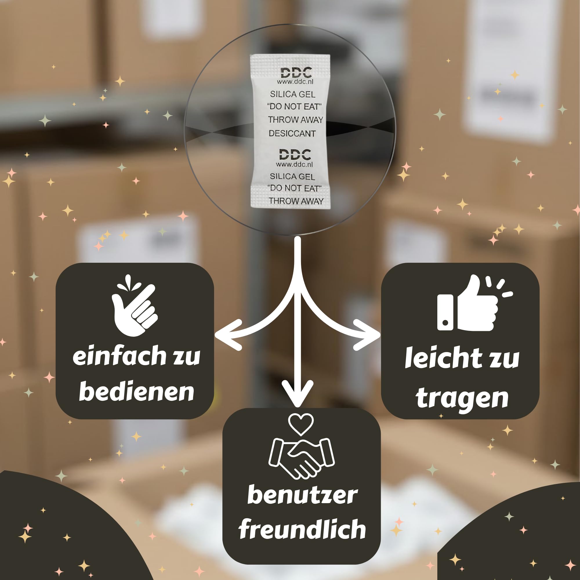 DDC Silica Gel Trockenmittel 1 g – Feuchtigkeitsabsorber Granulat für Elektronik & Aufbewahrungsboxen – 5x1000 Stk. Wiederverwendbares Silikat-Trockenmittel für Sammlerstücke & Waren
