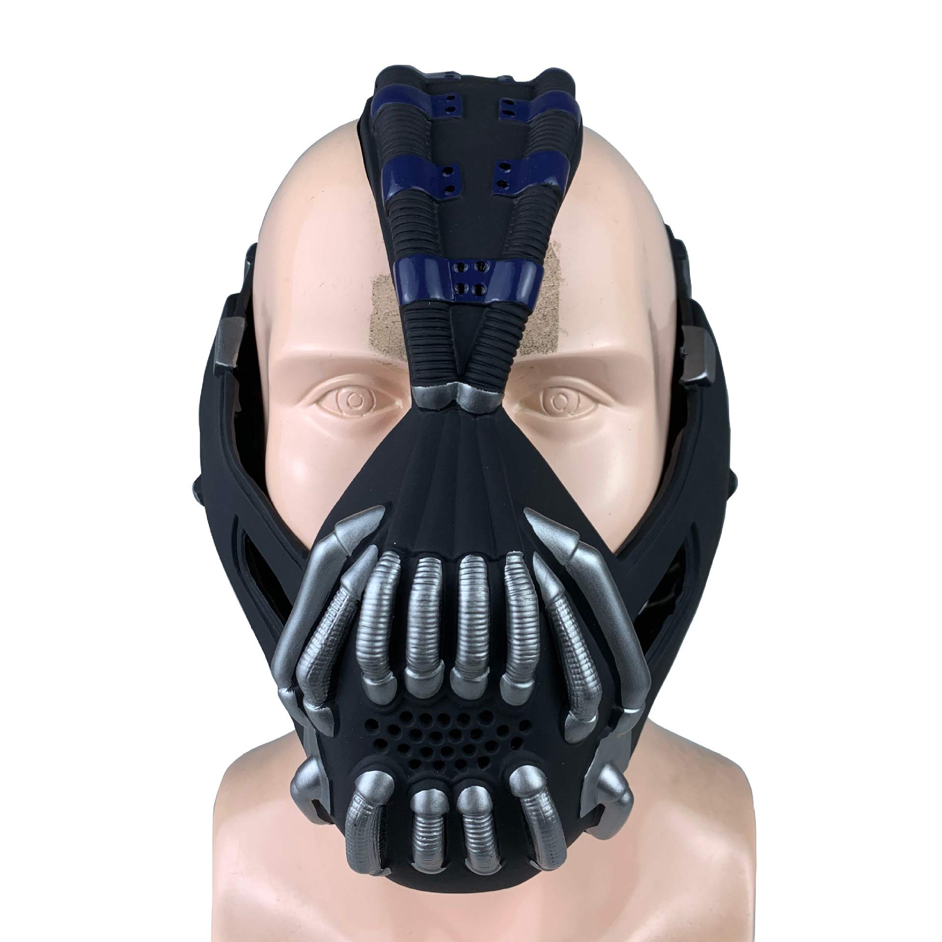 BaronHong Bane Mask Destroyer Face Masks Dark Knight Rises Movie Character Cosplay Prop Costume Accessories(blue-silver,M)