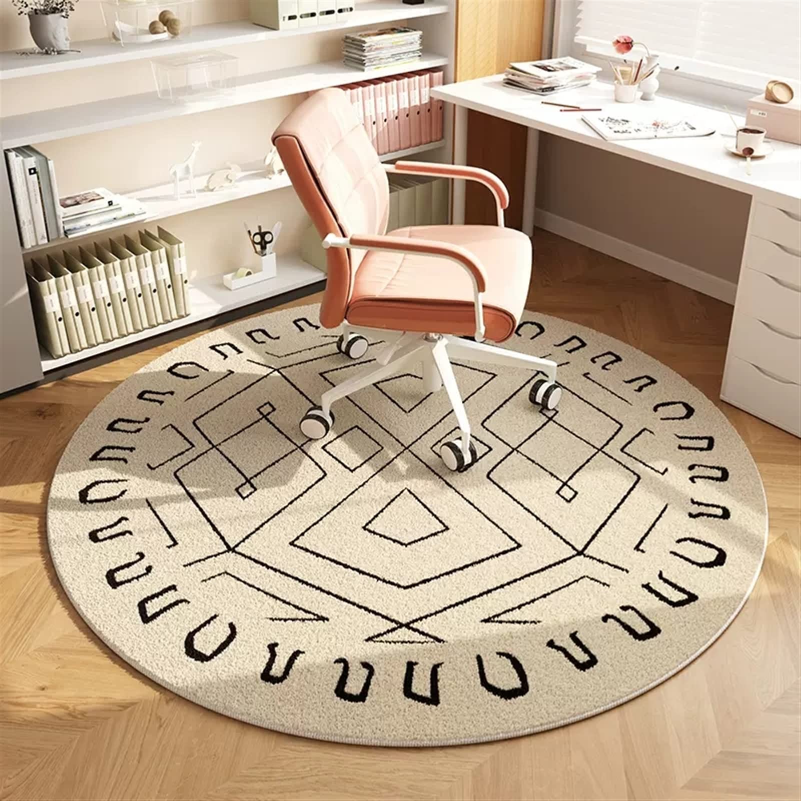Round Office Chair Mat For Hardwood Floor Computer Gaming Rolling Chair