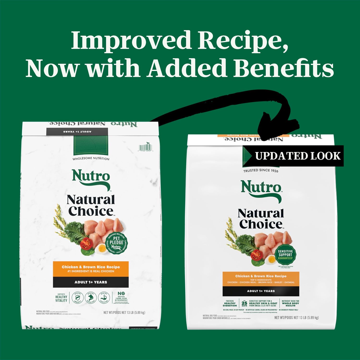 Nutro Natural Choice Dry Dog Food, Adult Dog Dry Food Chicken and Brown Rice Recipe, 13 lb. Bag