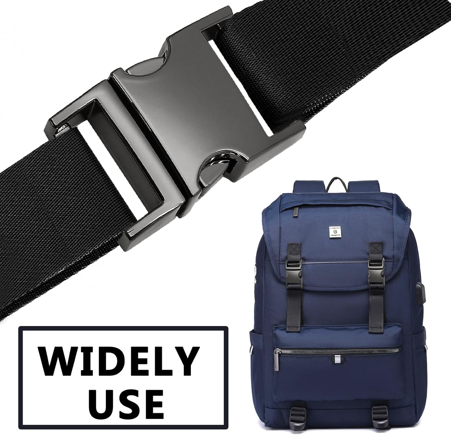 Hordion 6 pcs Metal Side Release Buckle, Heavy Duty Webbing Buckle for Backpacks Belt Leather Strap Dog Collar - Image 6