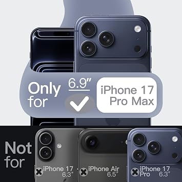 JETech Silicone Case for iPhone 17 Pro Max, Dark Blue