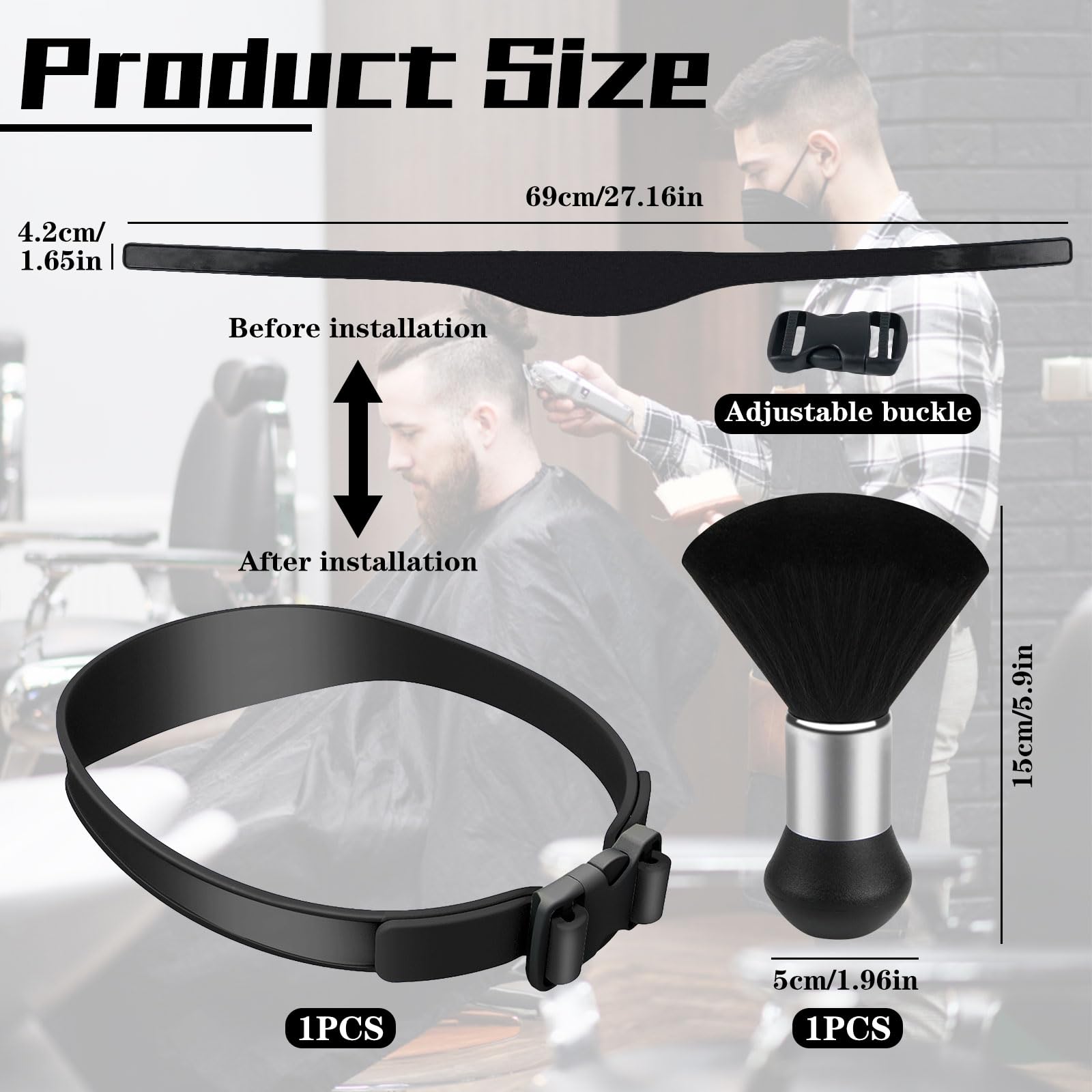 Ensemble de Coupe de Cheveux Parfait - Bande de Coupe de Cheveux et Brosse à Cheveux en désordre - Ciseaux de Coiffeur Pratiques pour Professionnels et Amateurs