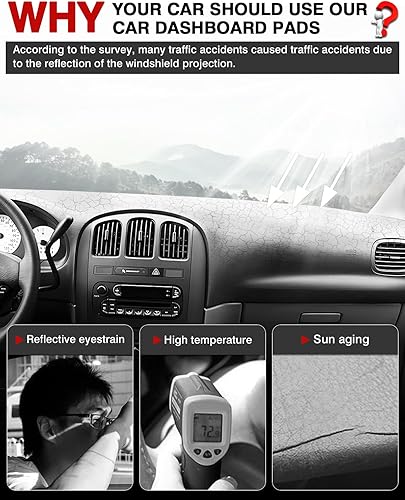 Vista 107 de Autorder Alfombrilla para tablero de instrumentos para Toyota 4Runner 1990-1995, accesorios para camioneta, cubierta de salpicadero, alfombrilla