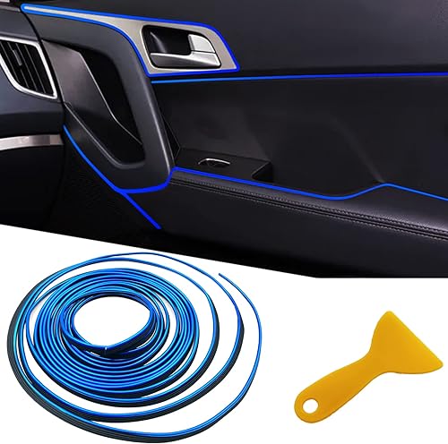 Tiras decorativas para interior de automóvil, 16.4 pies de electrochapado universal para puertas y tablero, accesorios flexibles para el interior