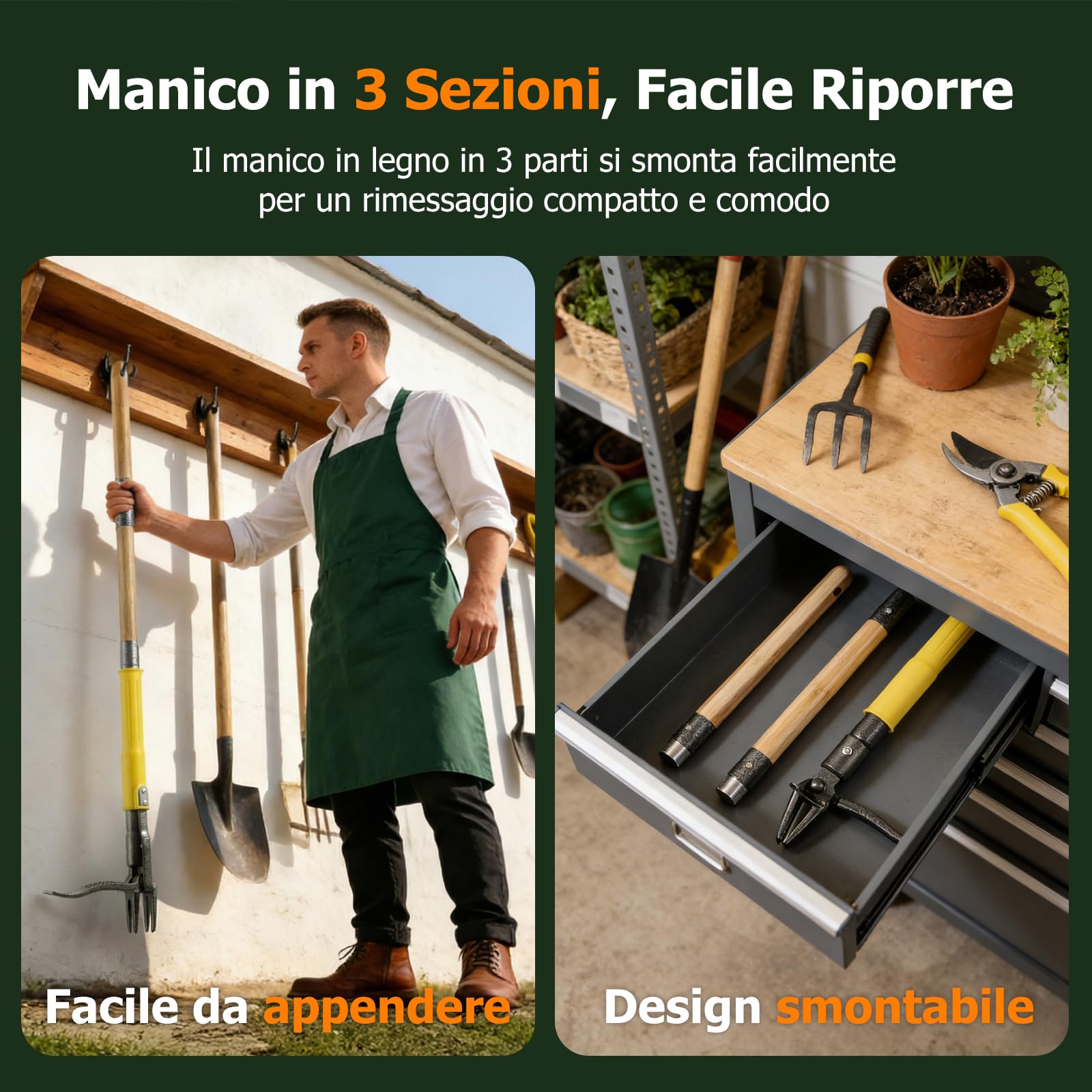 Estirpatore per Erbacce Attrezzo da Diserbo 109 cm con Sistema di Espulsione a Scorrimento
