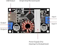 Vista 3 de DROK Regulador de voltaje Buck Boost, DROK DC 6-30V a DC 0.5-30V Convertidor de voltaje ajustable de 5V 12V 24V, módulo transformador de 4A 60W