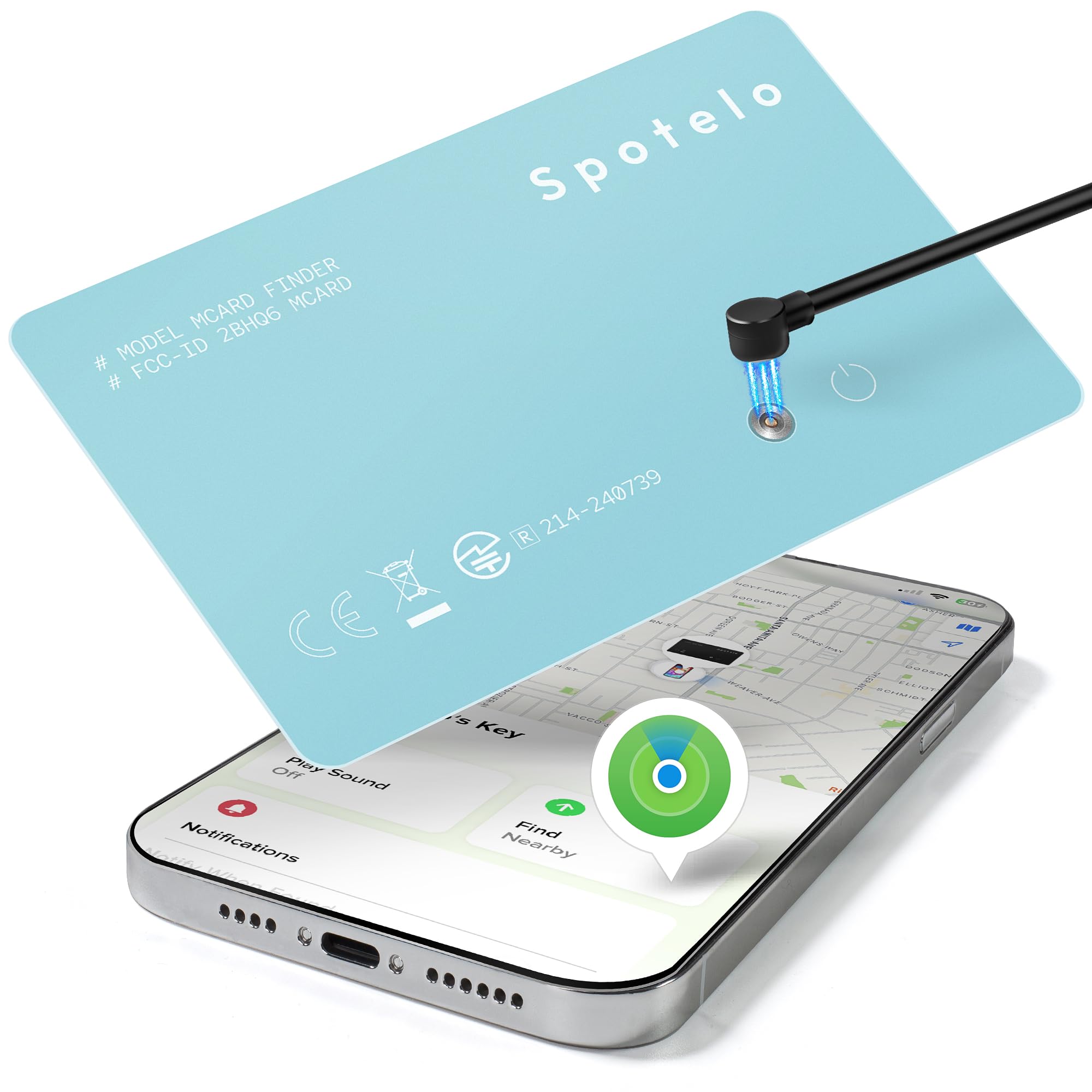 Rechargeable Wallet Finder Works with Apple Find My-Blue-picture-15