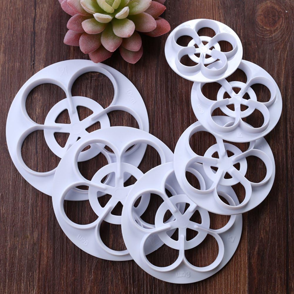 KALAIEN Rose Flower Cutters Set Gumpaste Flowers Modelling Tools for Cake Decorating Cookie Mold Sugarcraft Plunger Cutter Mold Set of 6 image 4