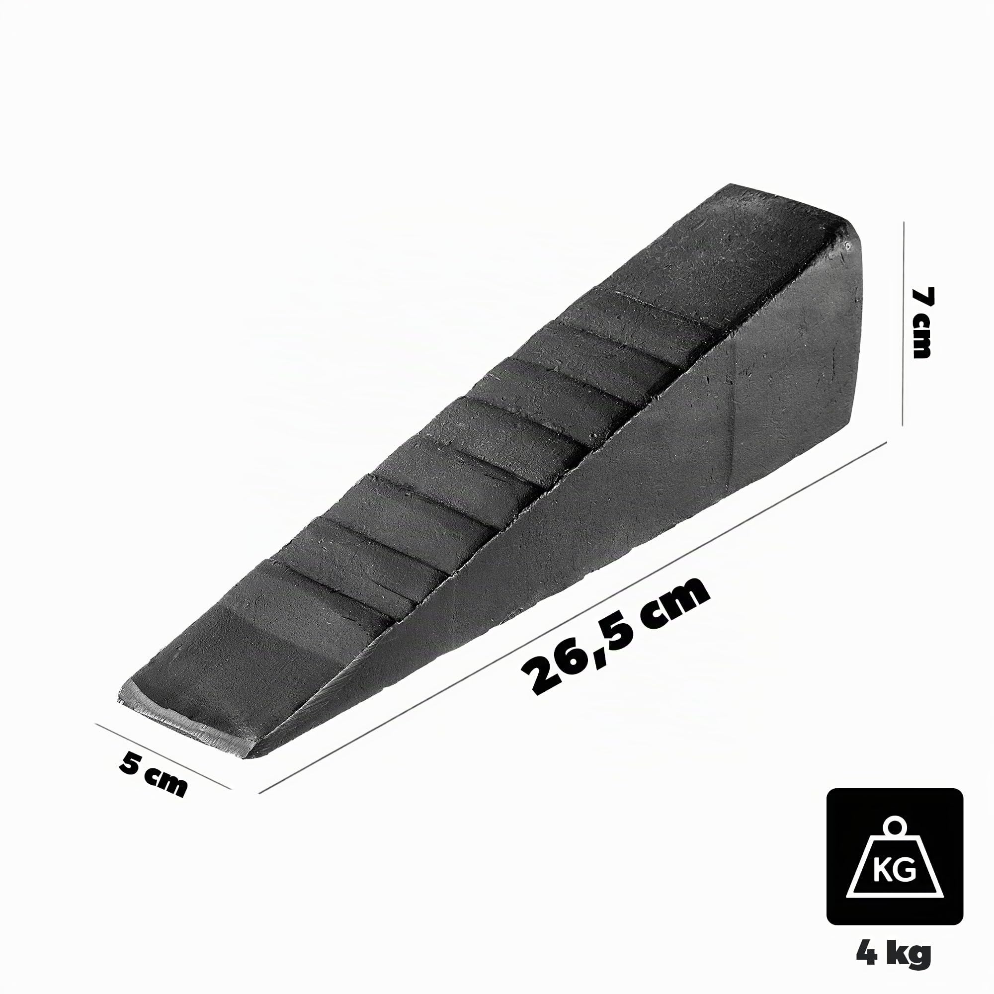 KADAX Cale de fendage en acier - 26,5 x 5 x 7 cm - Pour abattre et fendre le bois - Robuste - Grenade à fendre - Cale de rechange
