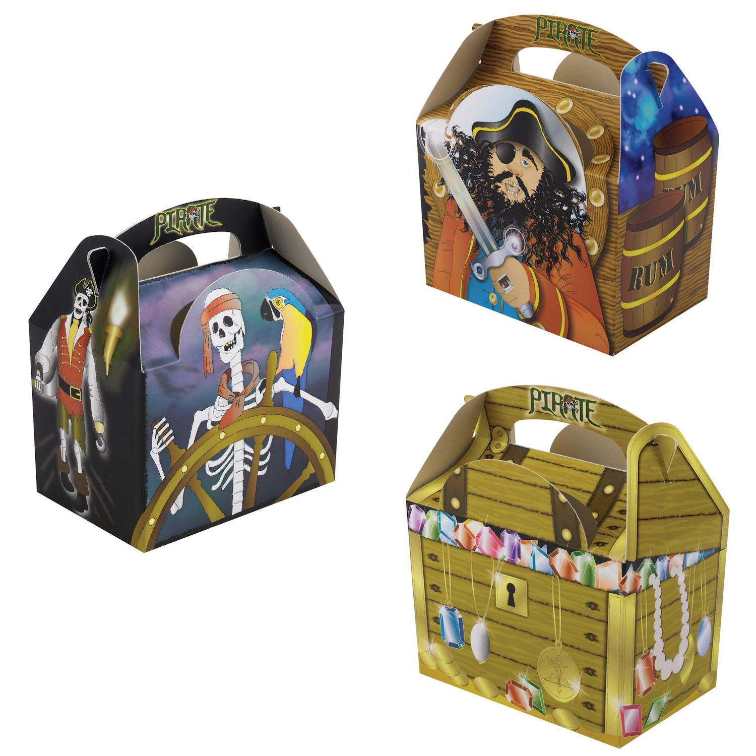 Delisupplies Deli Supplies 30 X Pirates Treasure Chest Kids Meal Party Boxes Cardboard Lunch Box