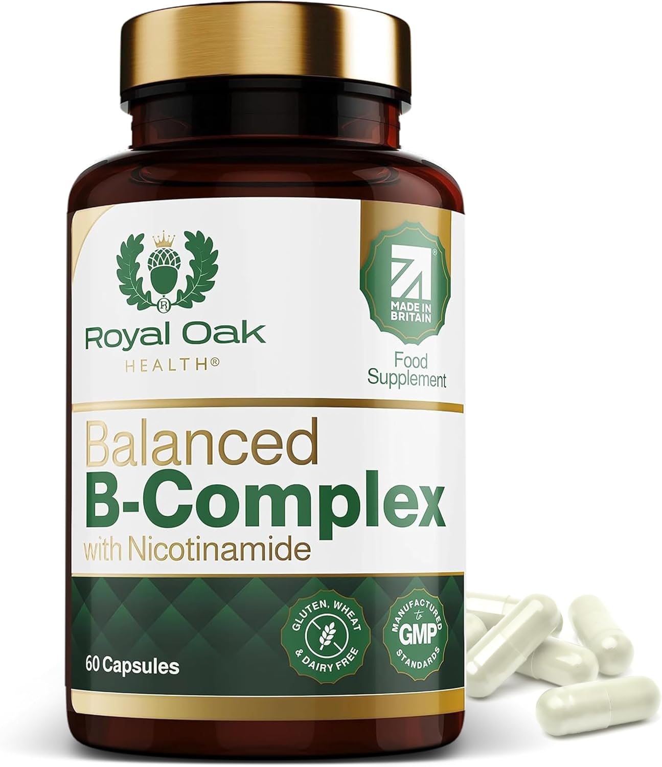 Methylated Vitamin B Complex with Nicotinamide – High Strength Sustained Release Complete Spectrum B Vitamins for Men & Women, B1, B2, B3, B5, B6, B7, B12, Inositol & Folic Acid