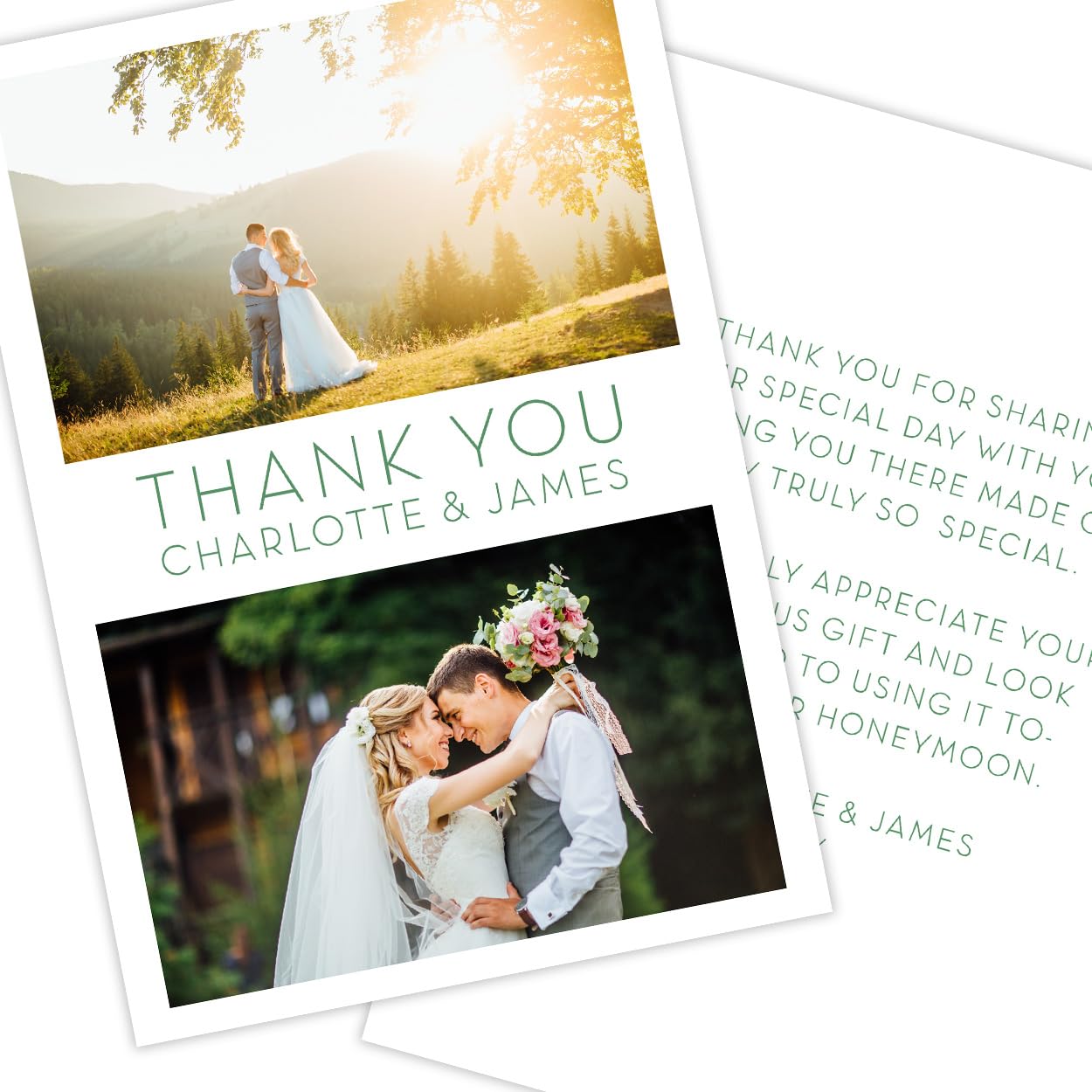 Paper Themes Personalised Photo Upload Wedding Thank You Cards (Precious 24PK) โ image 1