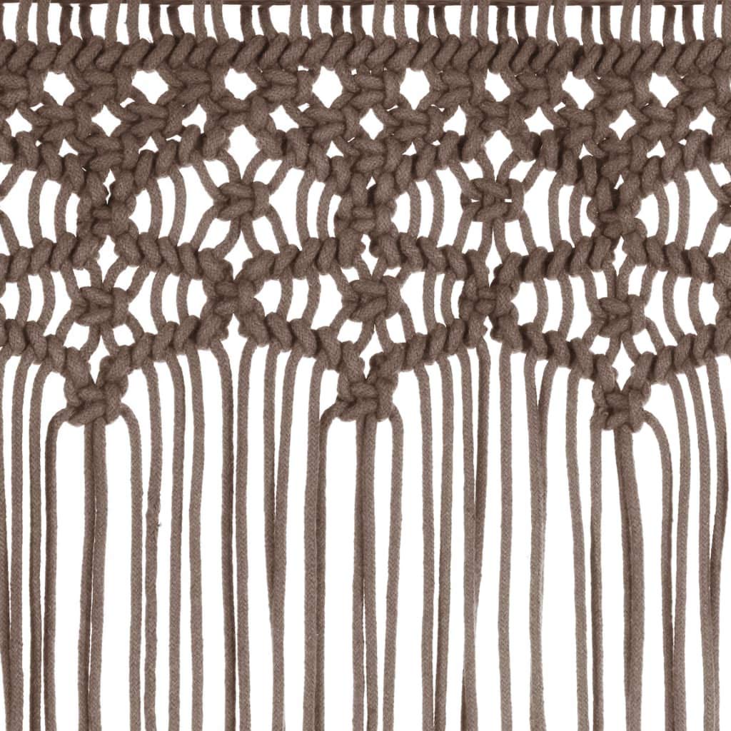 Rideau en macramé Taupe 140x240 cm Coton et Polyester Lavable Rideau Voilage tamisant Panneau décoratif pour Salon Chambre Bureau séparation intérieur