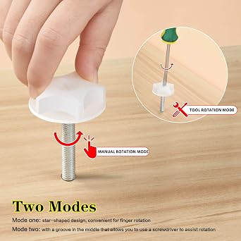 4 Pack Pointed Headboard Fixings - M8 Headboard Bolts, 105 MM with Washers