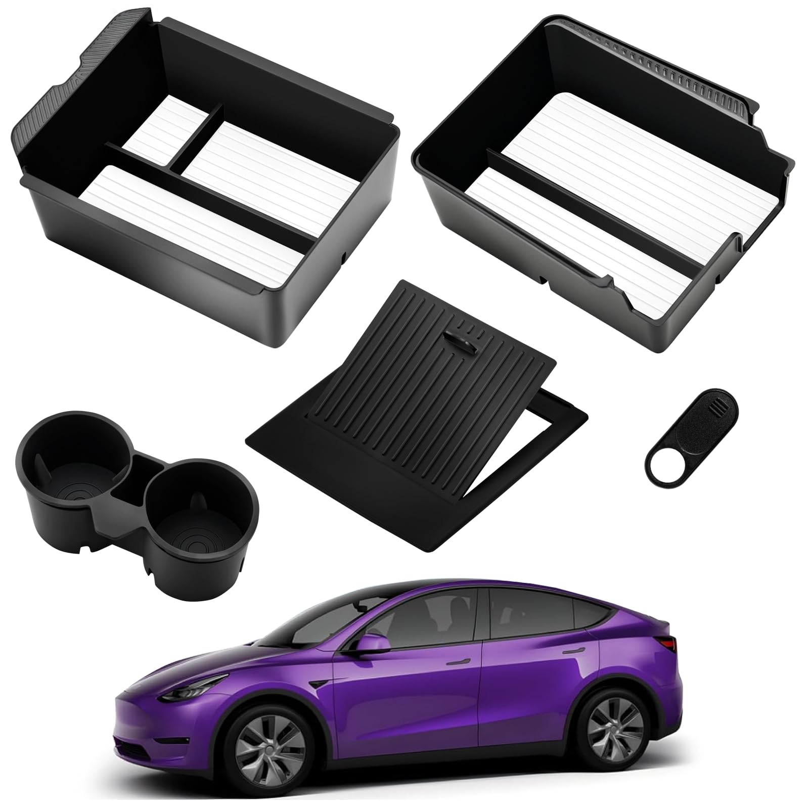 Yumzeco Center Console Organizer Tray Mat Compatible With Tesla Model S Model X 2022 - View #7