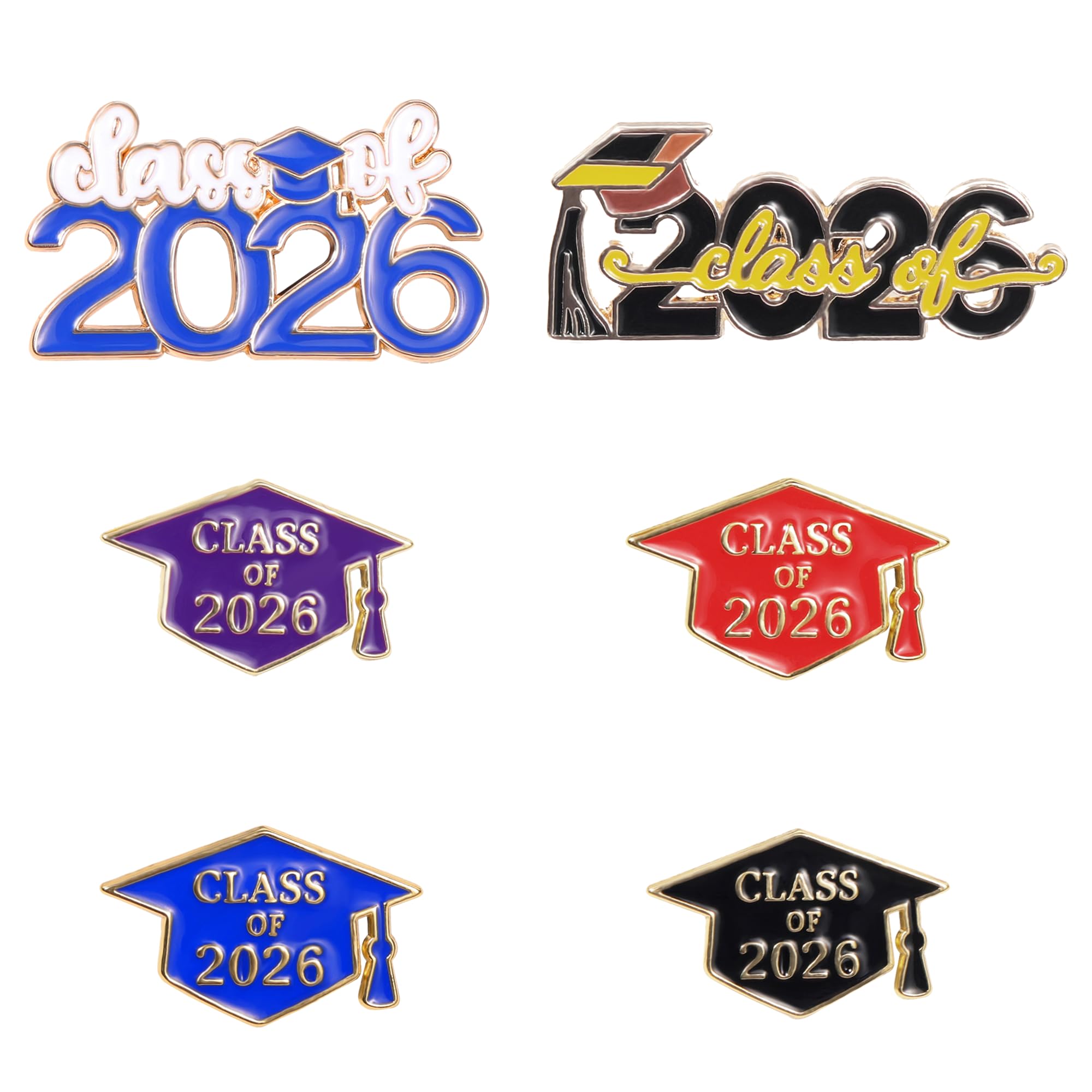 6/18/30 Pack 2026 Graduation Pins - Grad Pins Memorial Keepsake for Graduates, Gifts for Graduates, Class of 2026 Souvenir Pin for High School College Graduate Students, 2026 Lapel Pin