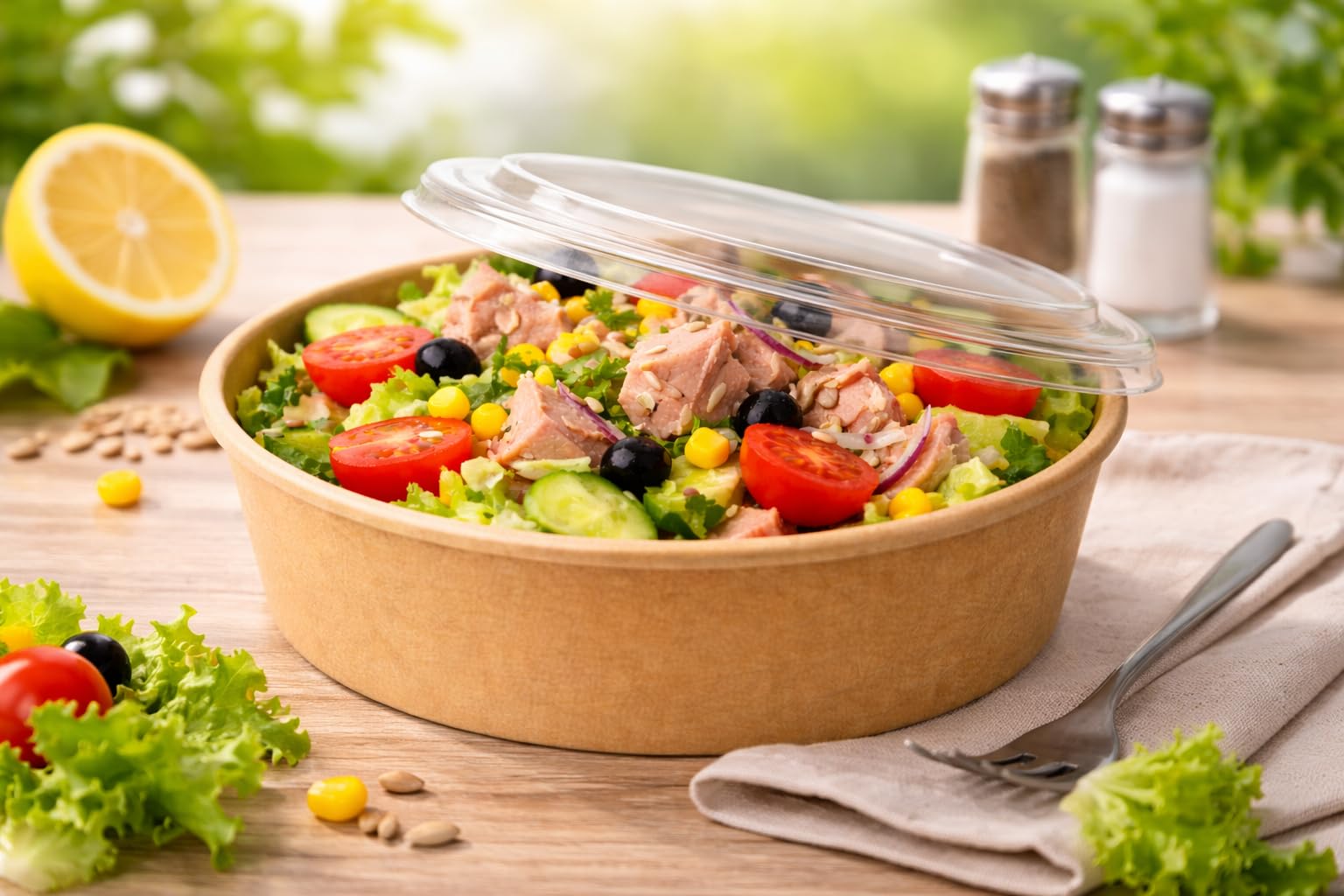 Salatschalen mit Deckel, 1300ml | 150 Stück