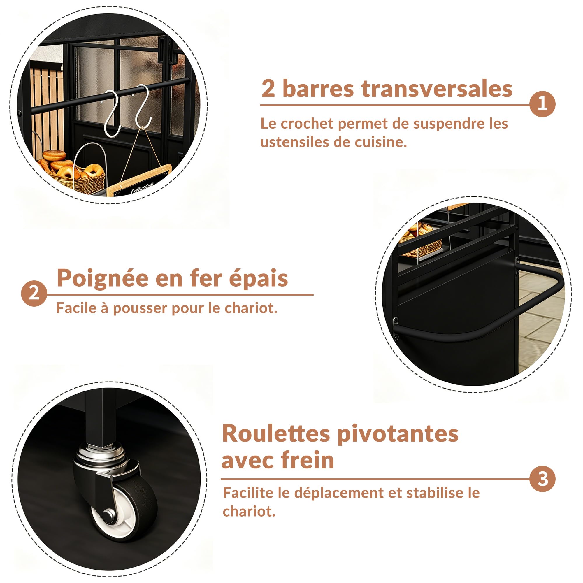 Chariot de Vente Portable avec auvent, Chariots Alimentaires Mobiles avec Roues verrouillables, présentoir de Rue Robuste de 215 cm de Haut pour événements intérieurs et extérieurs