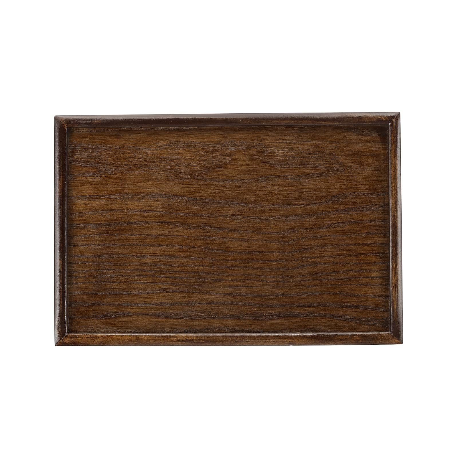 Plateau de service rectangulaire en bois marron 30x20 cm pour la table