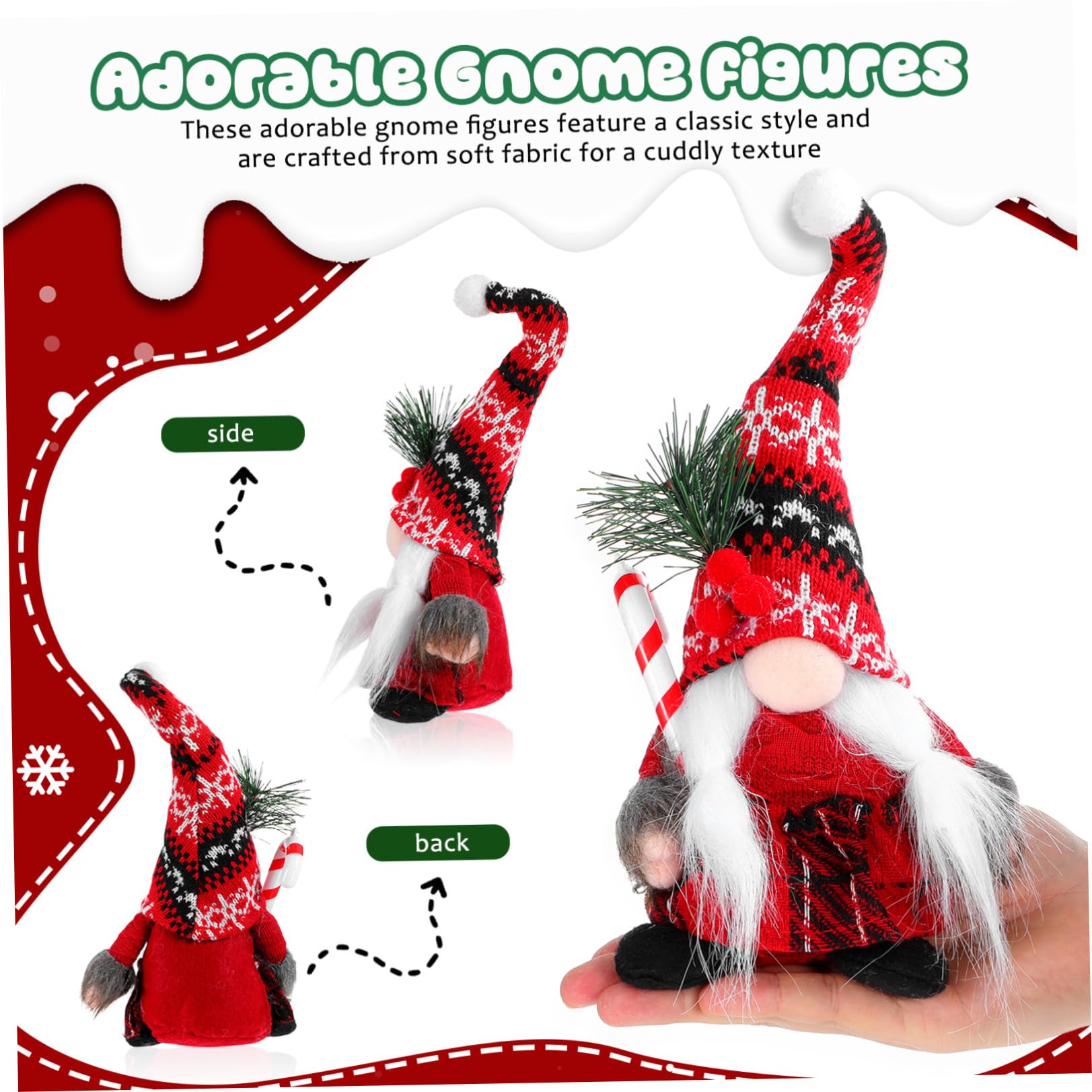 Toyvian 6 Pièces GNOME de Noël en Peluche, Polyester, Style Festif