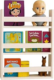 Estante Infantil Organizador Prateleiras Porta Livro Madeira Branco