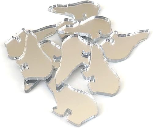 Super Cool Creations Juego de 10 espejos de manualidades con forma de oso polar, varios colores, acrílico inastillable, azul, paquete de 3.9 x 3.5 in