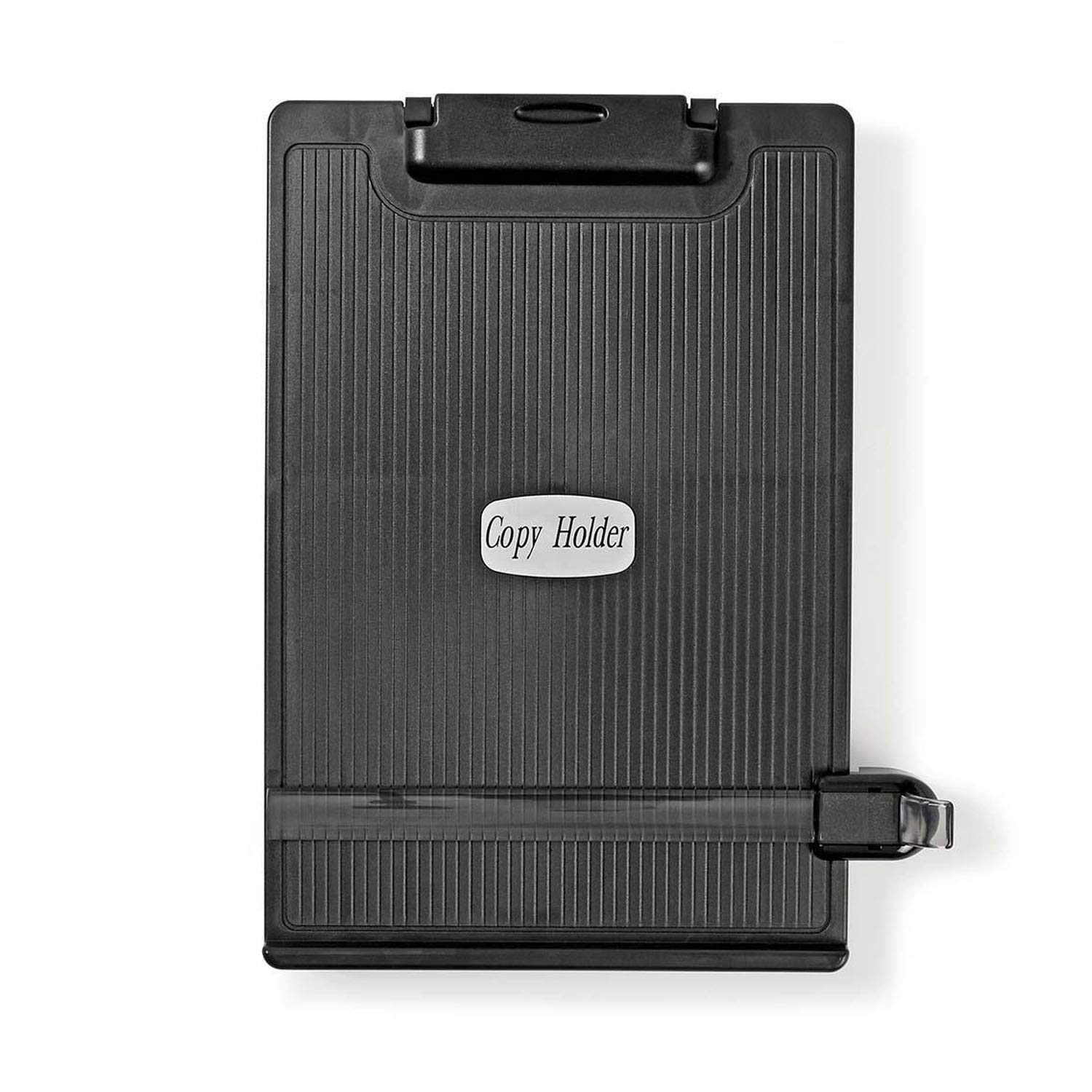 Support de bureau ergonomique réglable avec guide de ligne, porte-documents, noir/gris